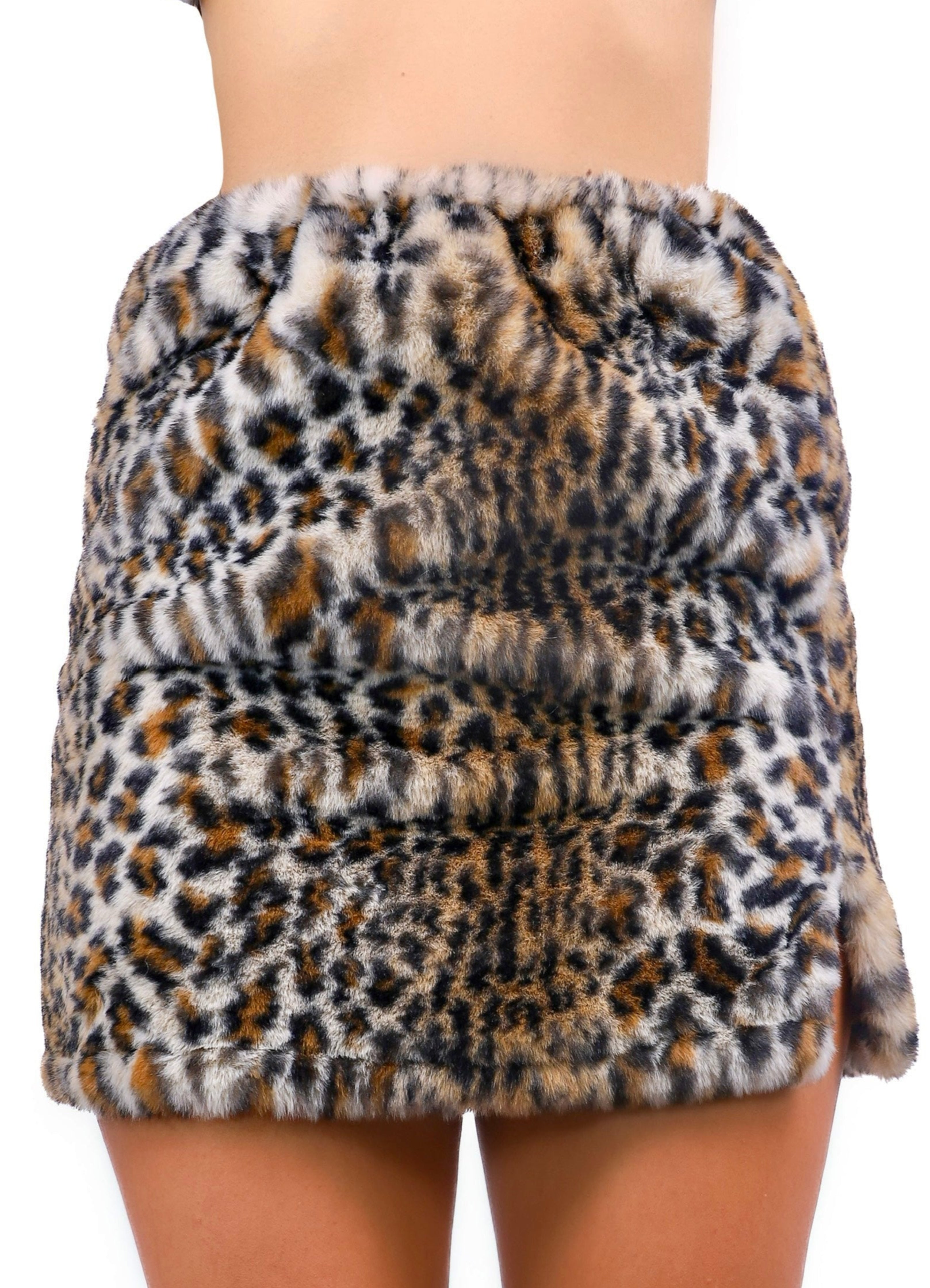 Leopard Diva Fuzzy Skirt