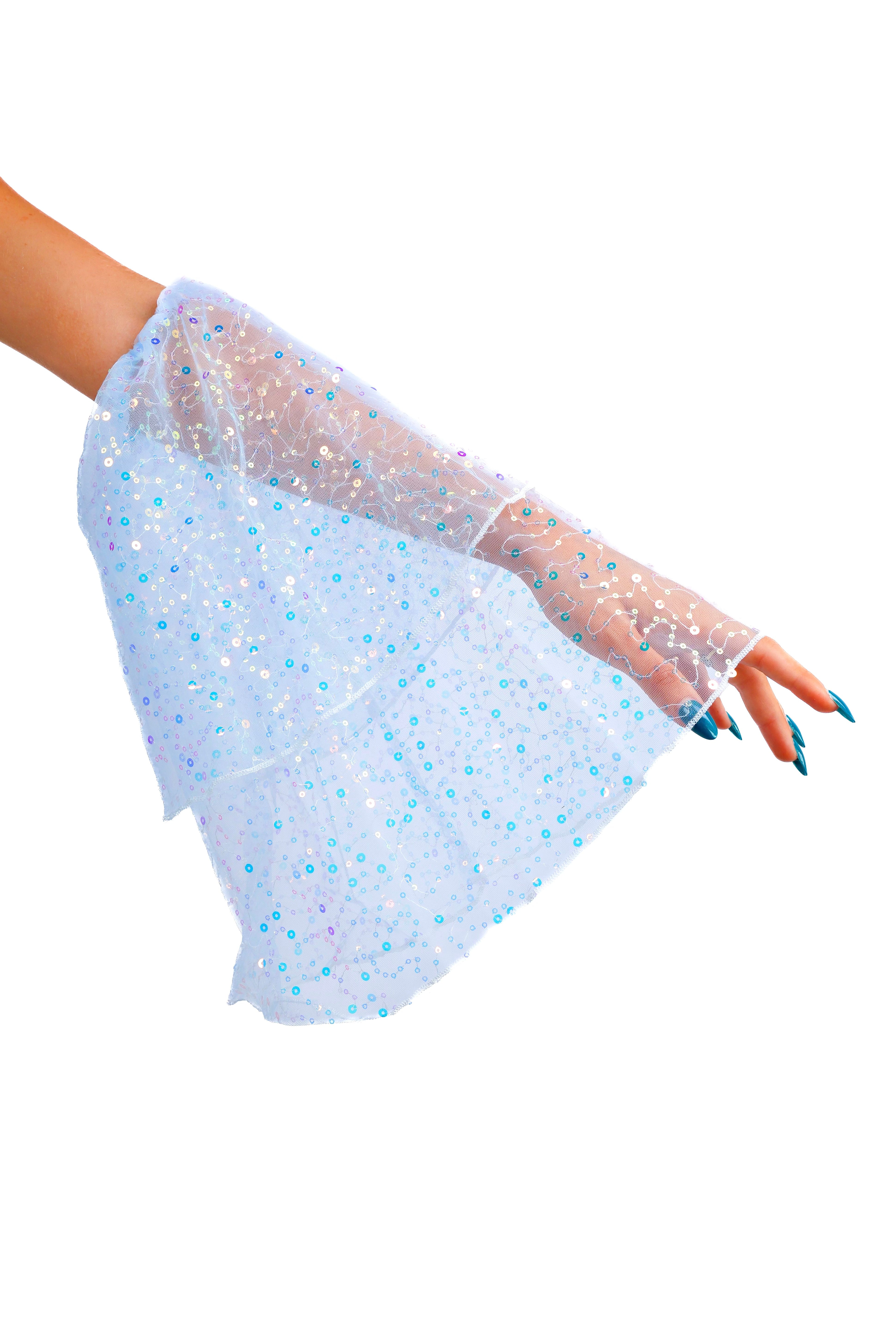 Blue Glitter Iridescence Fairy Arm Sleeves