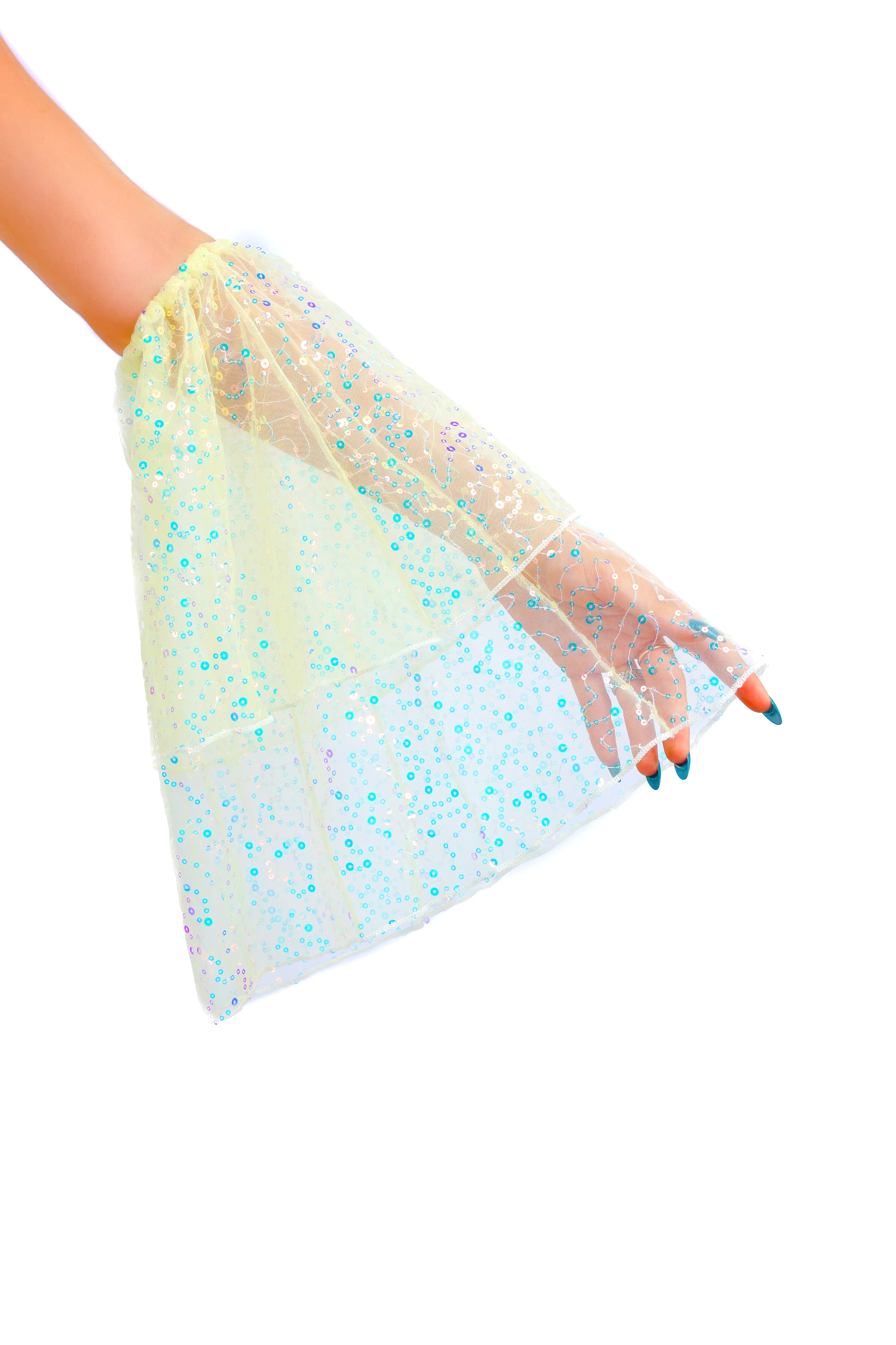 Yellow Glitter Iridescence Fairy Arm Sleeves