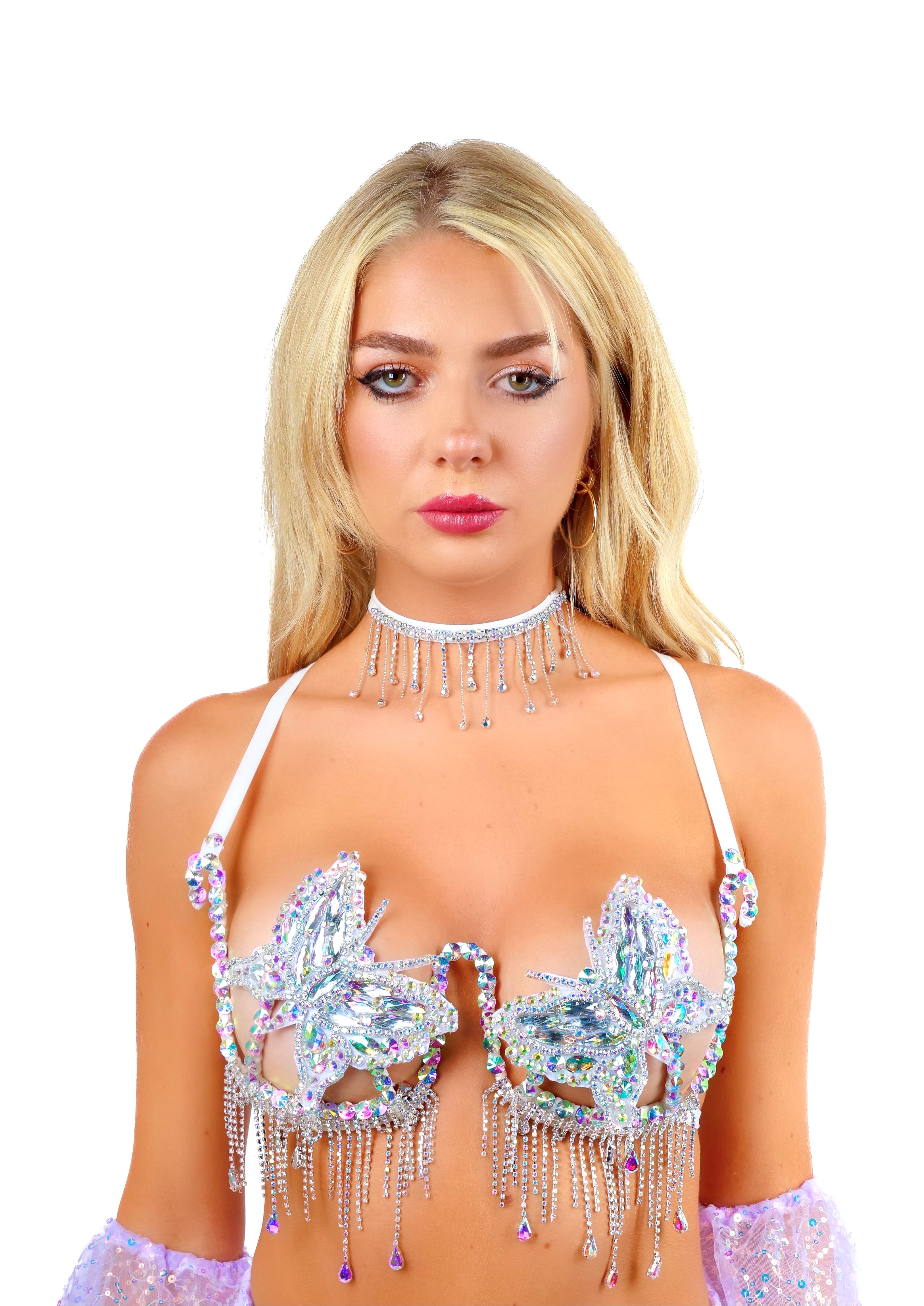 Iridescent Butterfly Carnival Bra Top