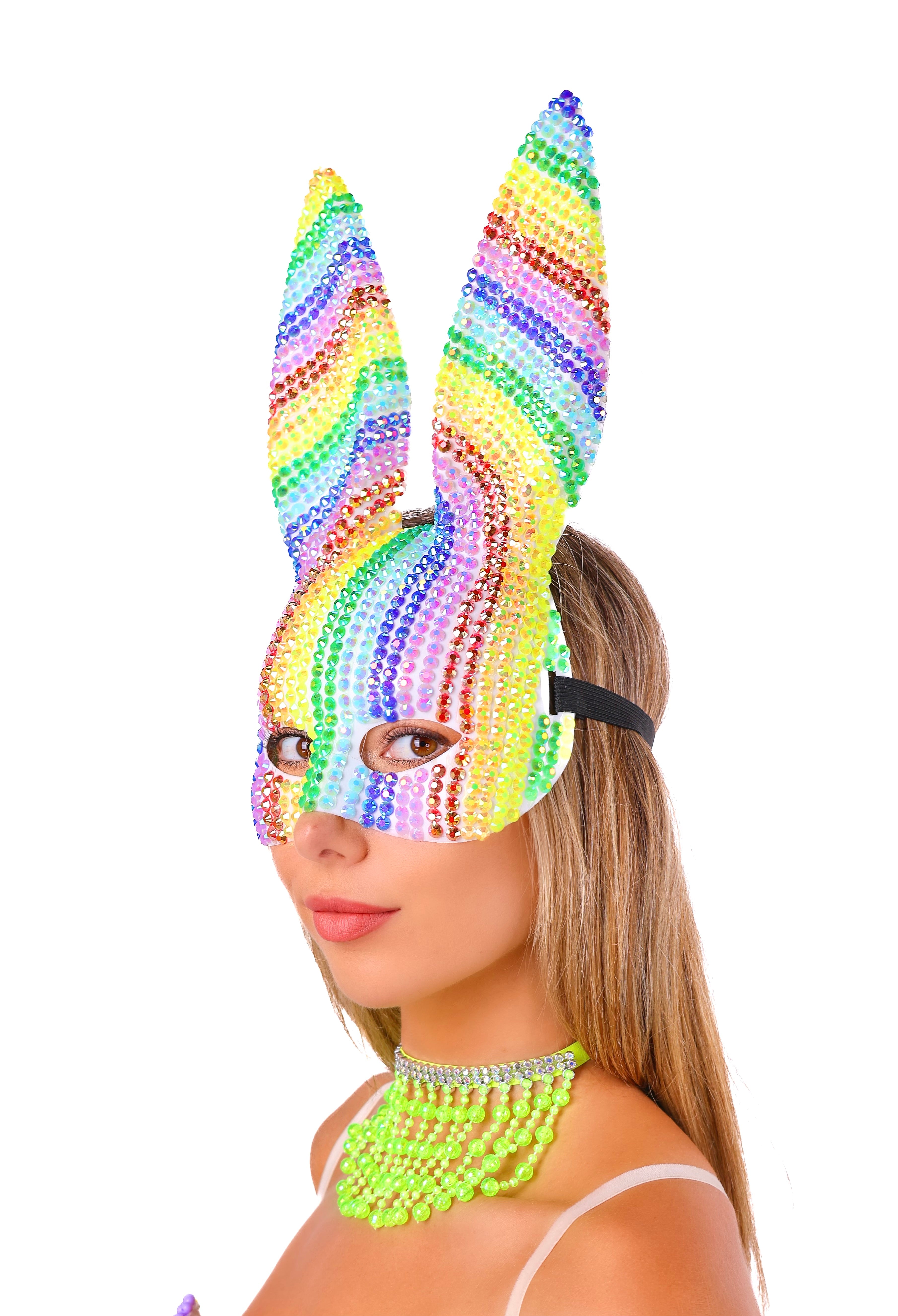 Rainbow Disco Playboy Bunny Mask