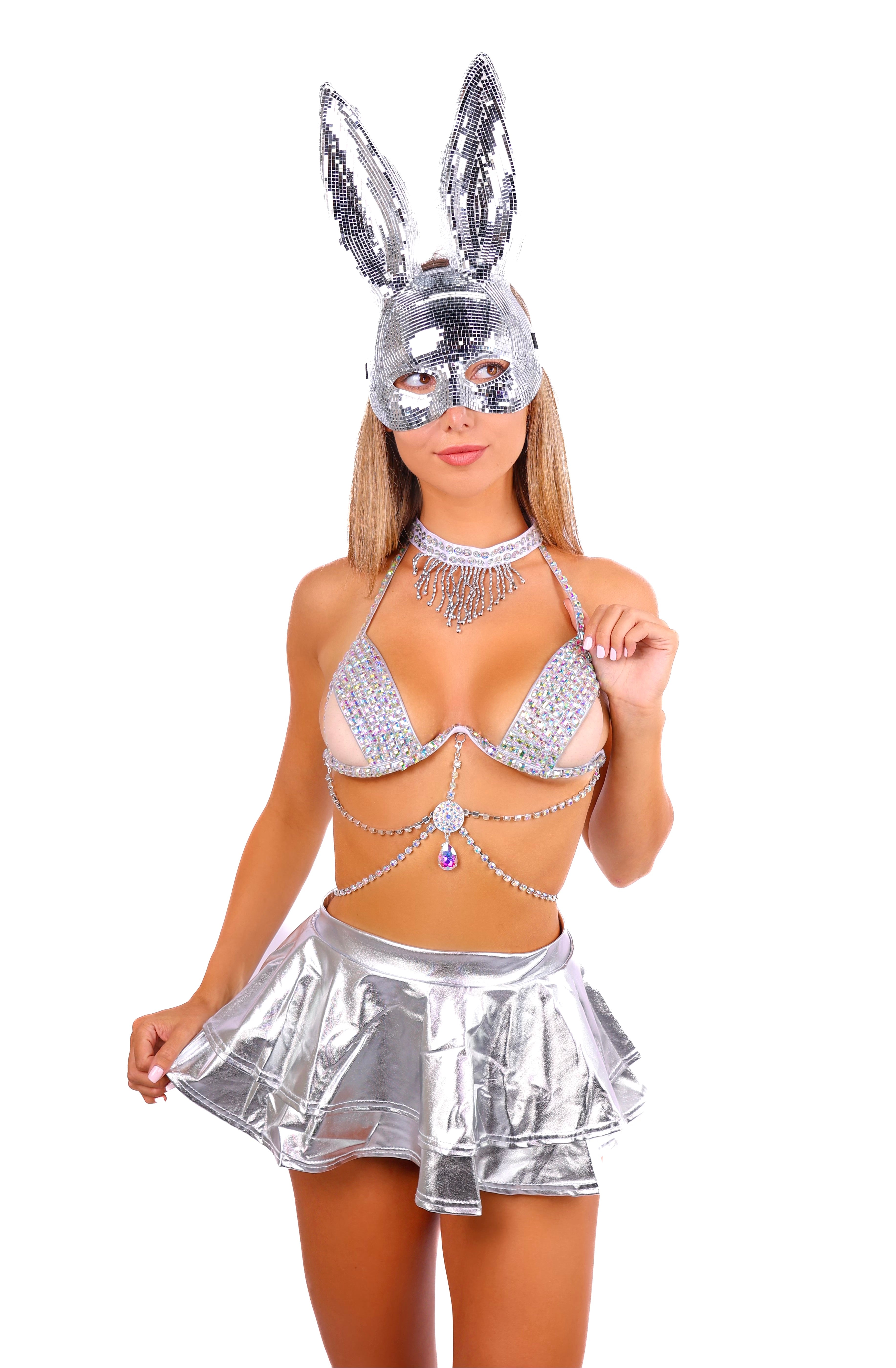 FULL OUTFIT- Silver Cosmic Disco Bunny (4 pcs)