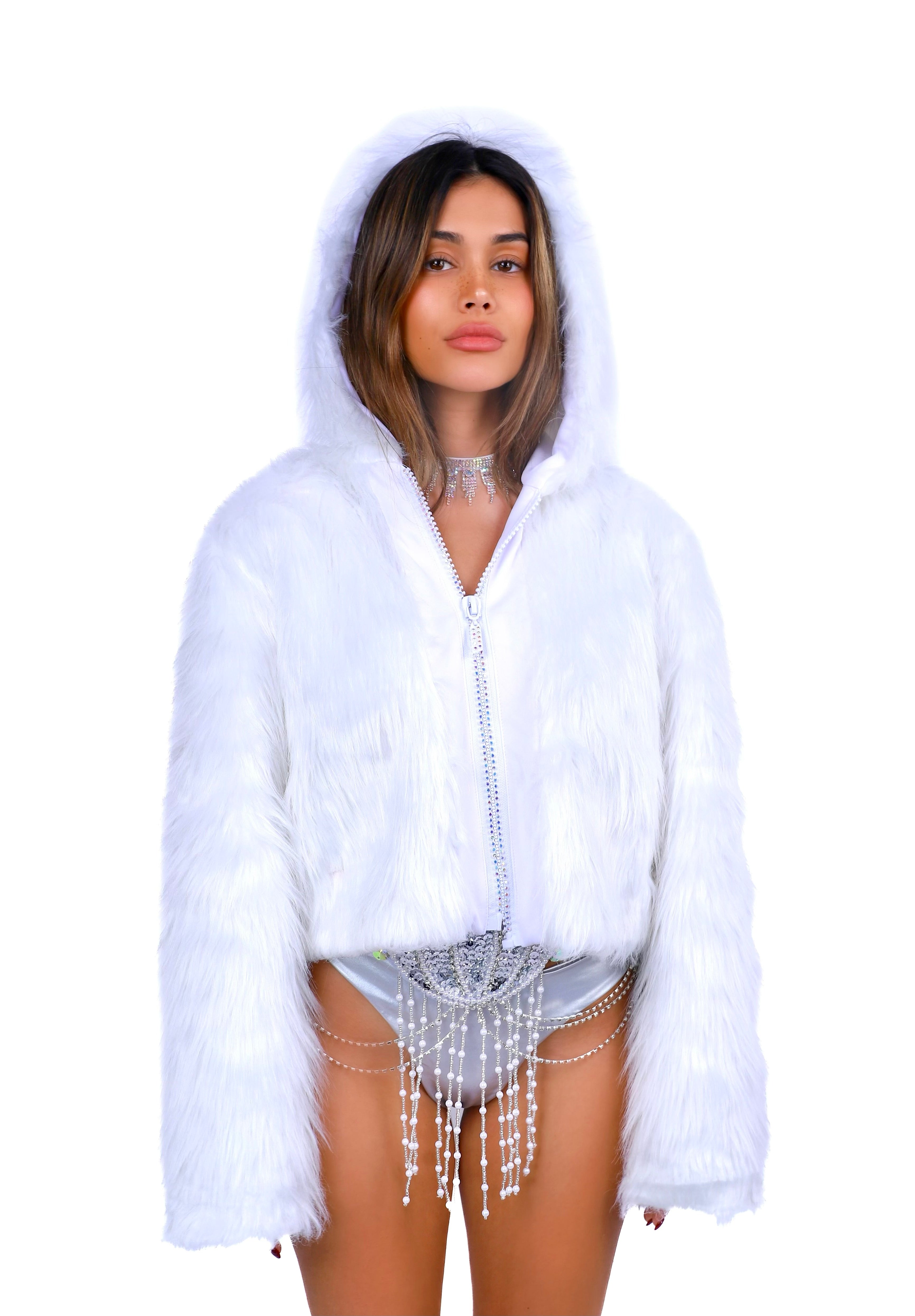 White LED Fuzzy Jacket