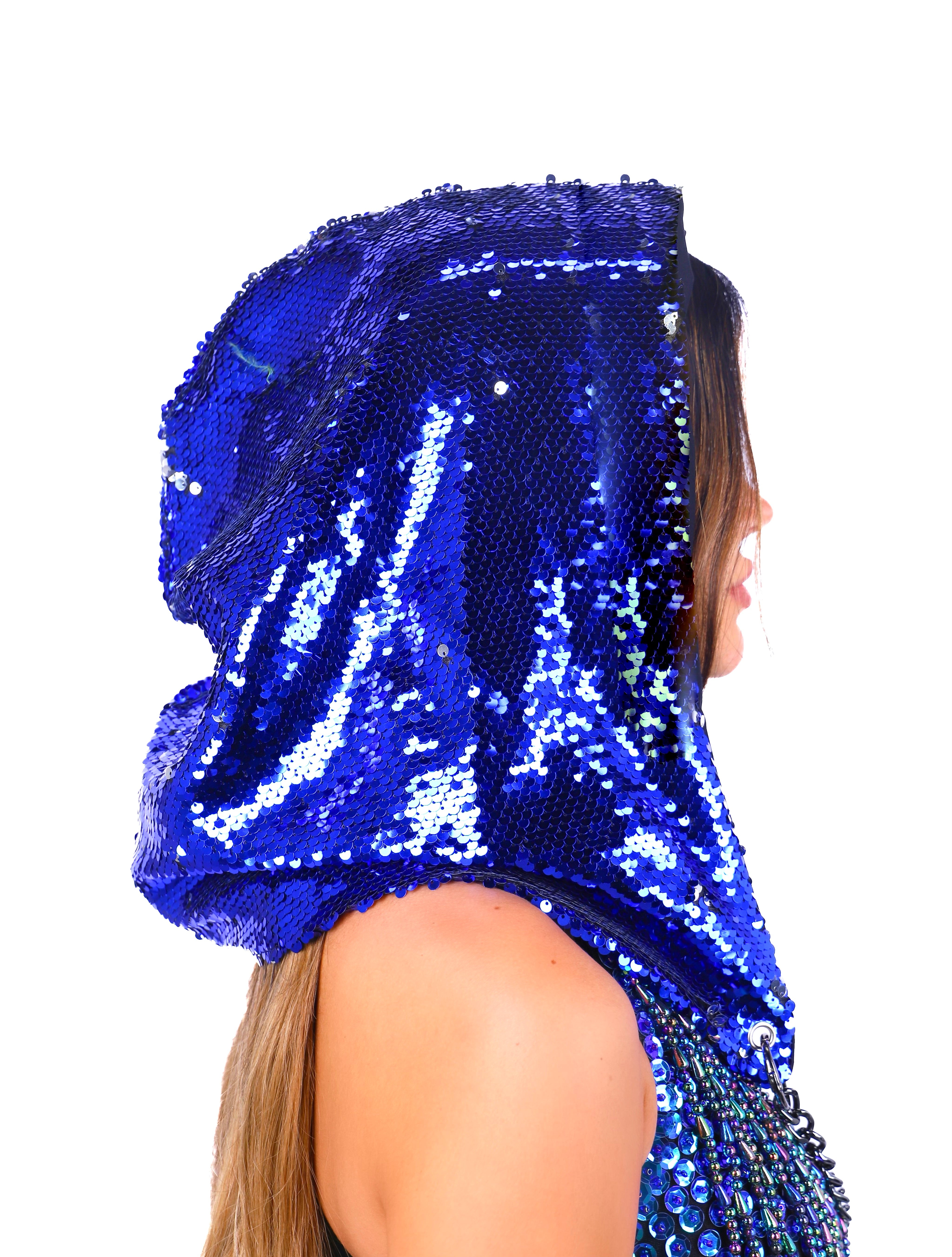 Deep Ocean Sequin Hood