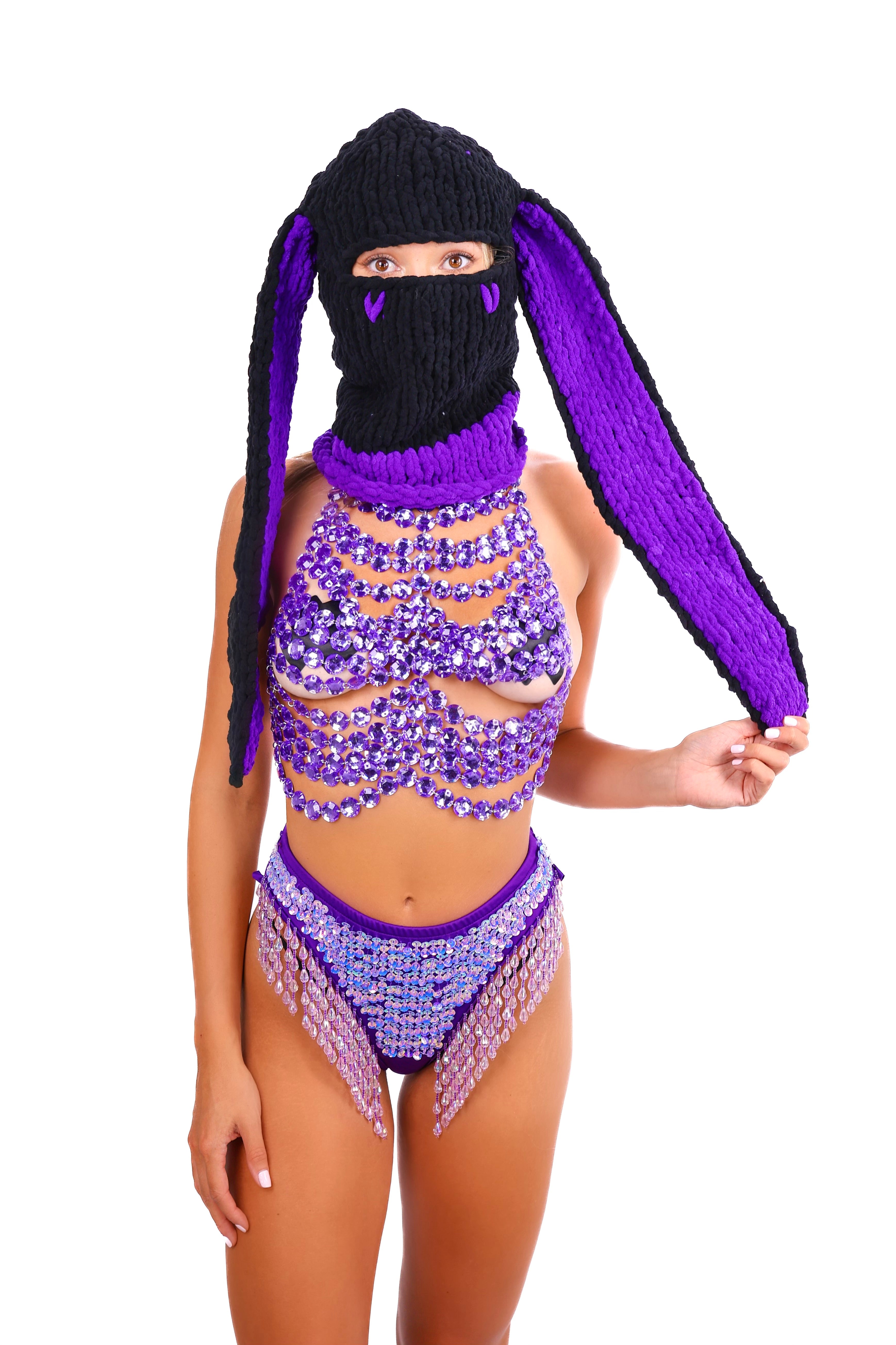 FULL OUTFIT- Midnight Amethyst Purple Bunny (3 pcs)