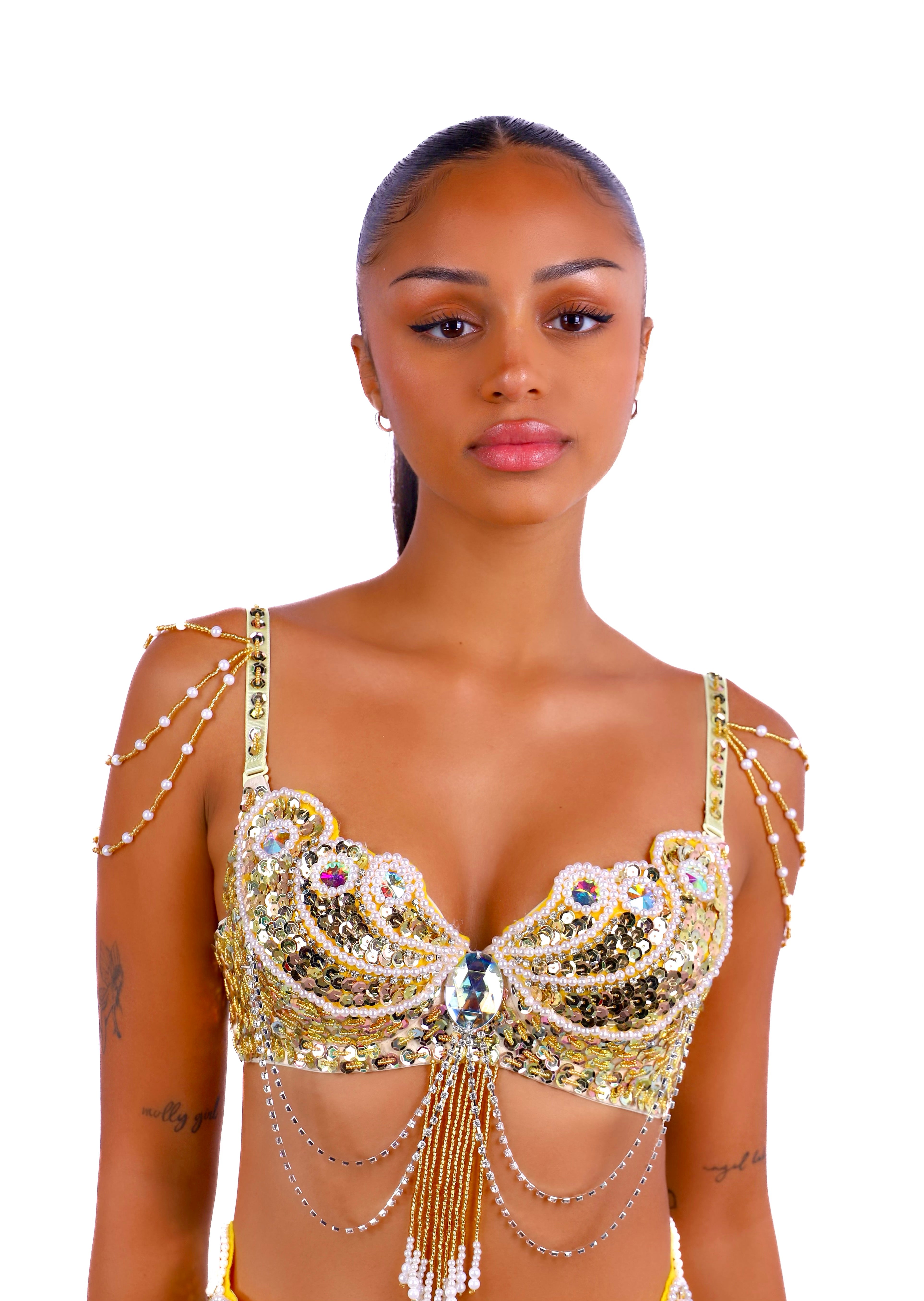 Gold Mermaid Carnival Bra Top