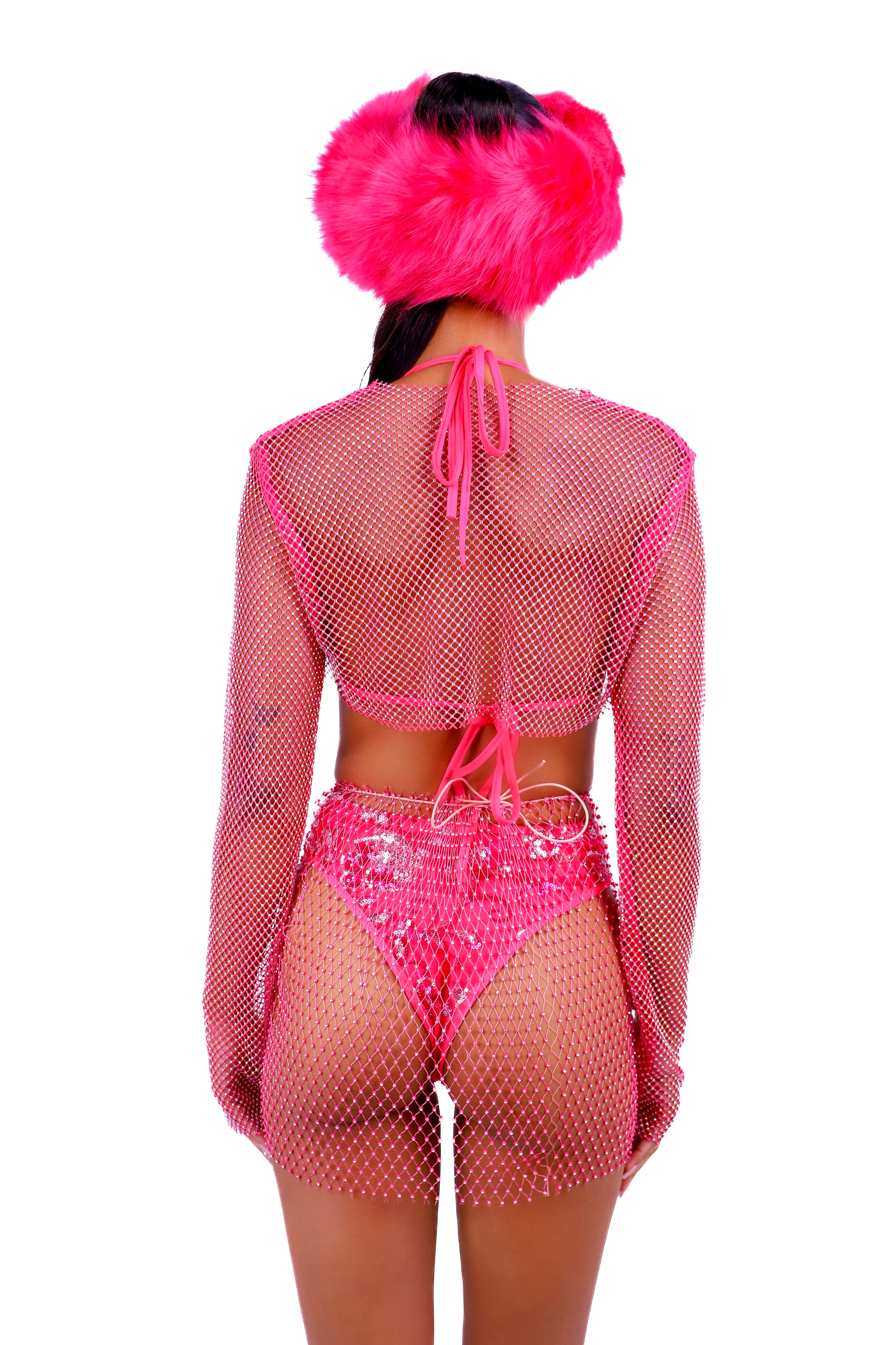 FULL OUTFIT- Hot Pink Fuzzy Fantasy (5 pcs)