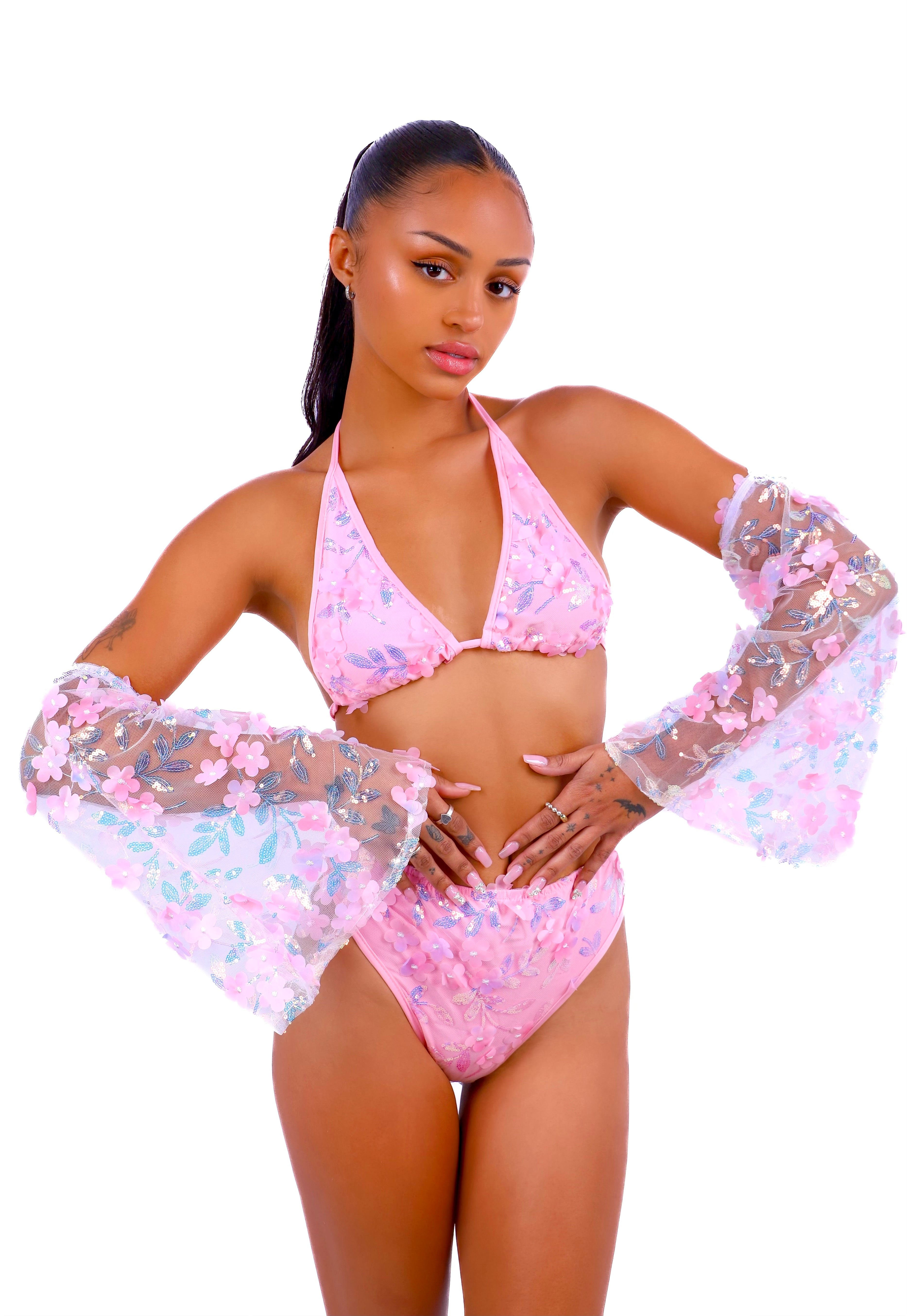 Iridescent Pink Butterfly Blossom Set (3 pc)