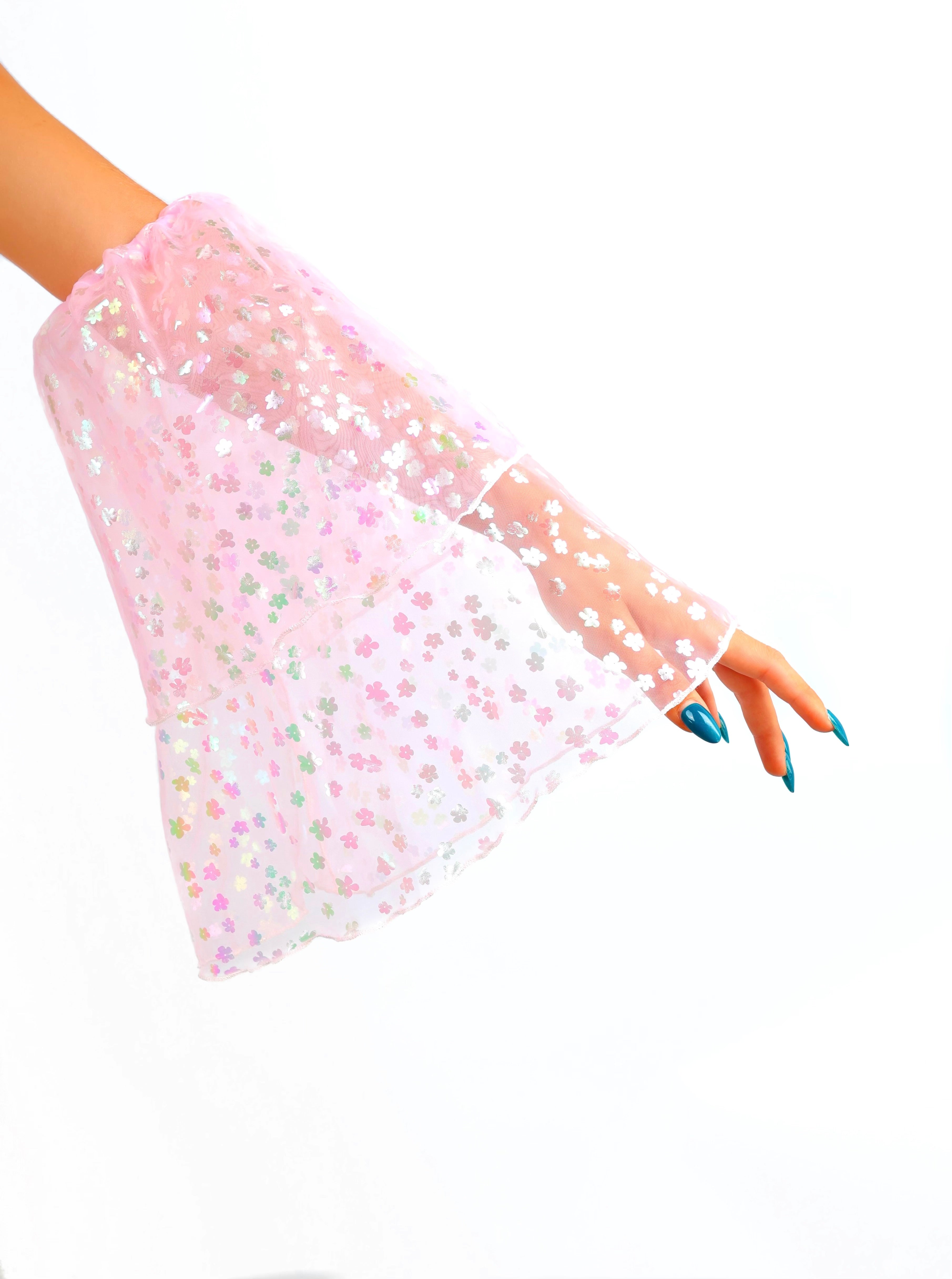 Pink Glitter Iridescence Fairy Arm Sleeves