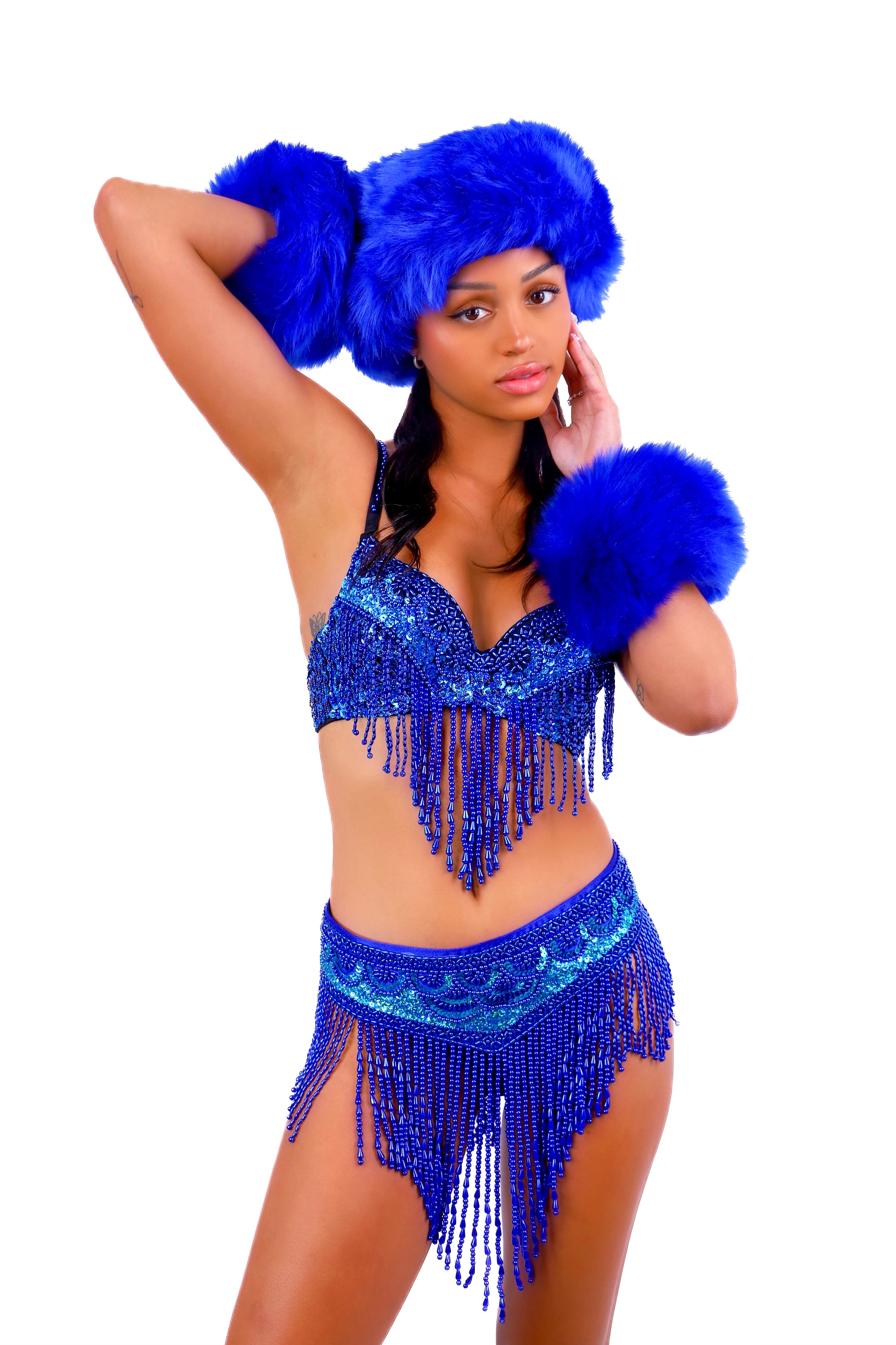 FULL OUTFIT- Fuzzy Royal Blue Empress (4 pcs)