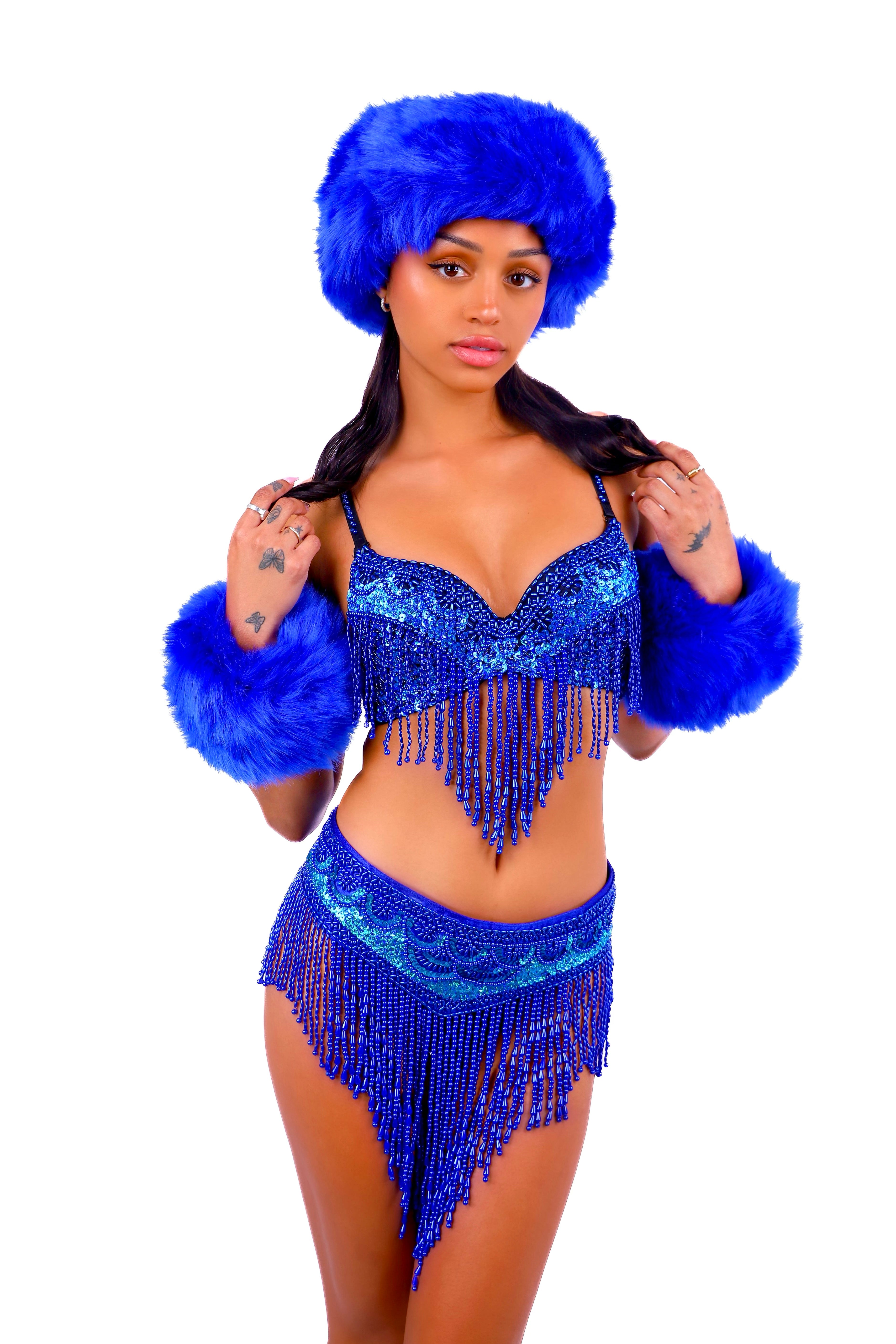 FULL OUTFIT- Fuzzy Royal Blue Empress (4 pcs)