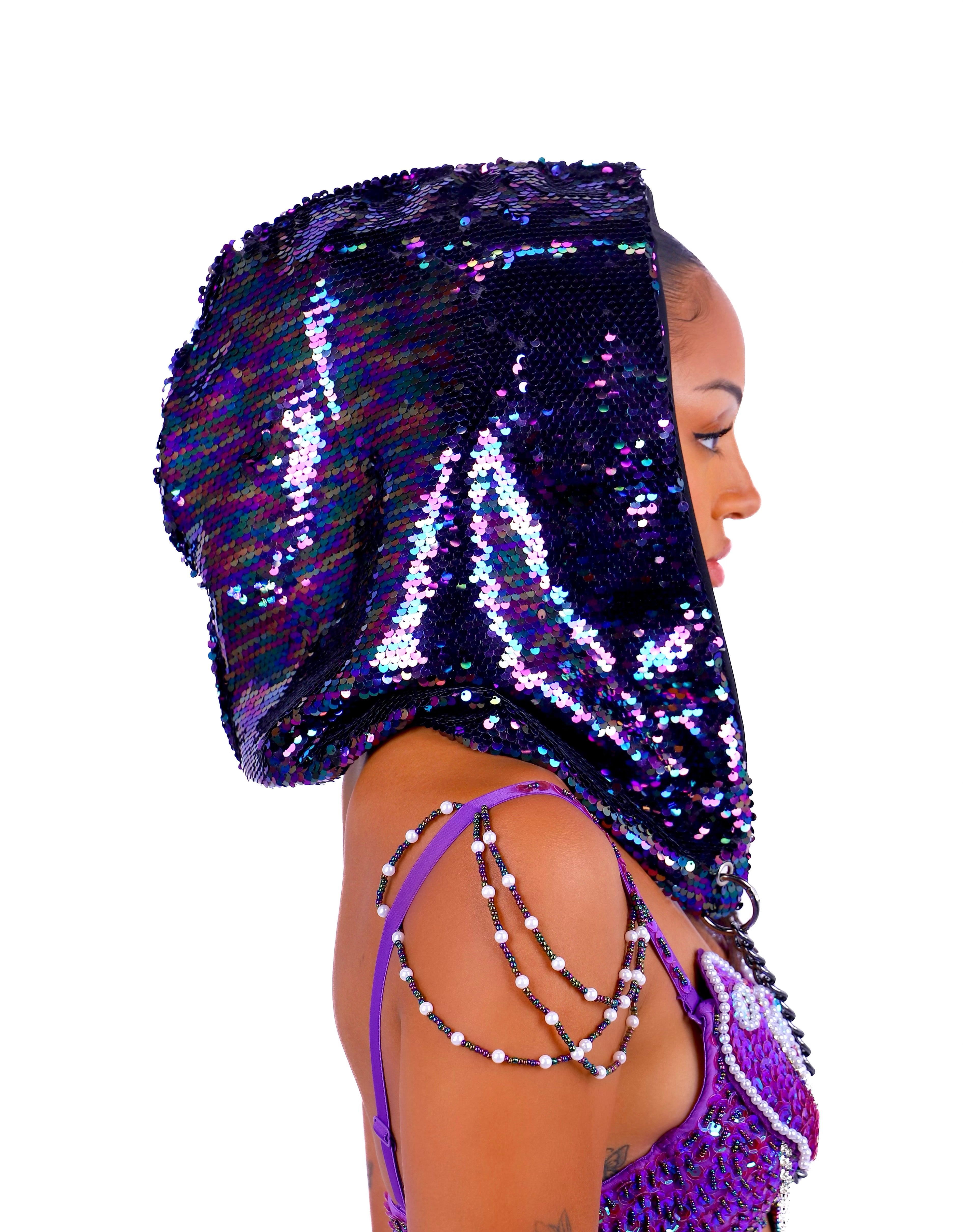 Amethyst Sequin Hood