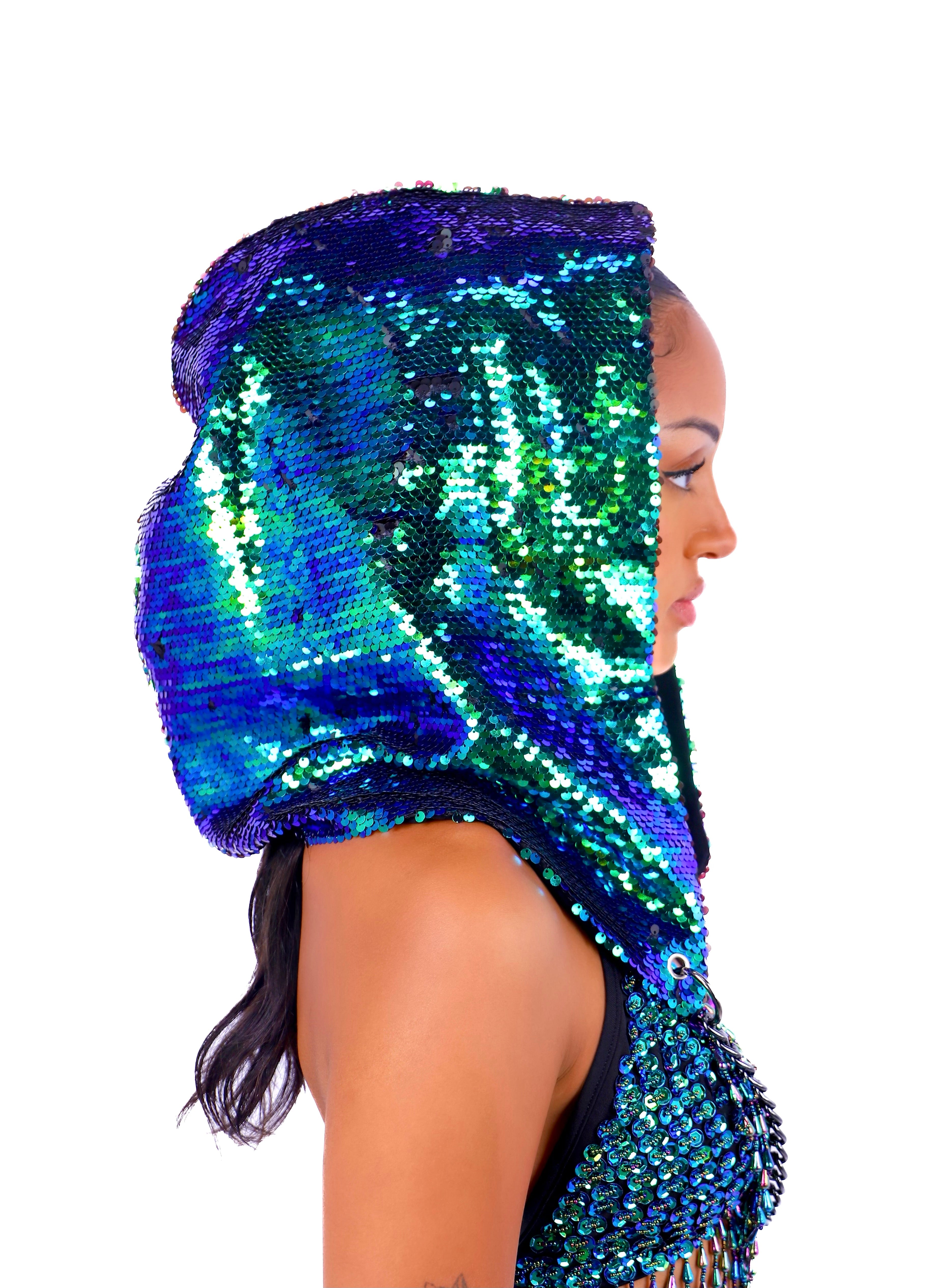 Forest Sequin Hood