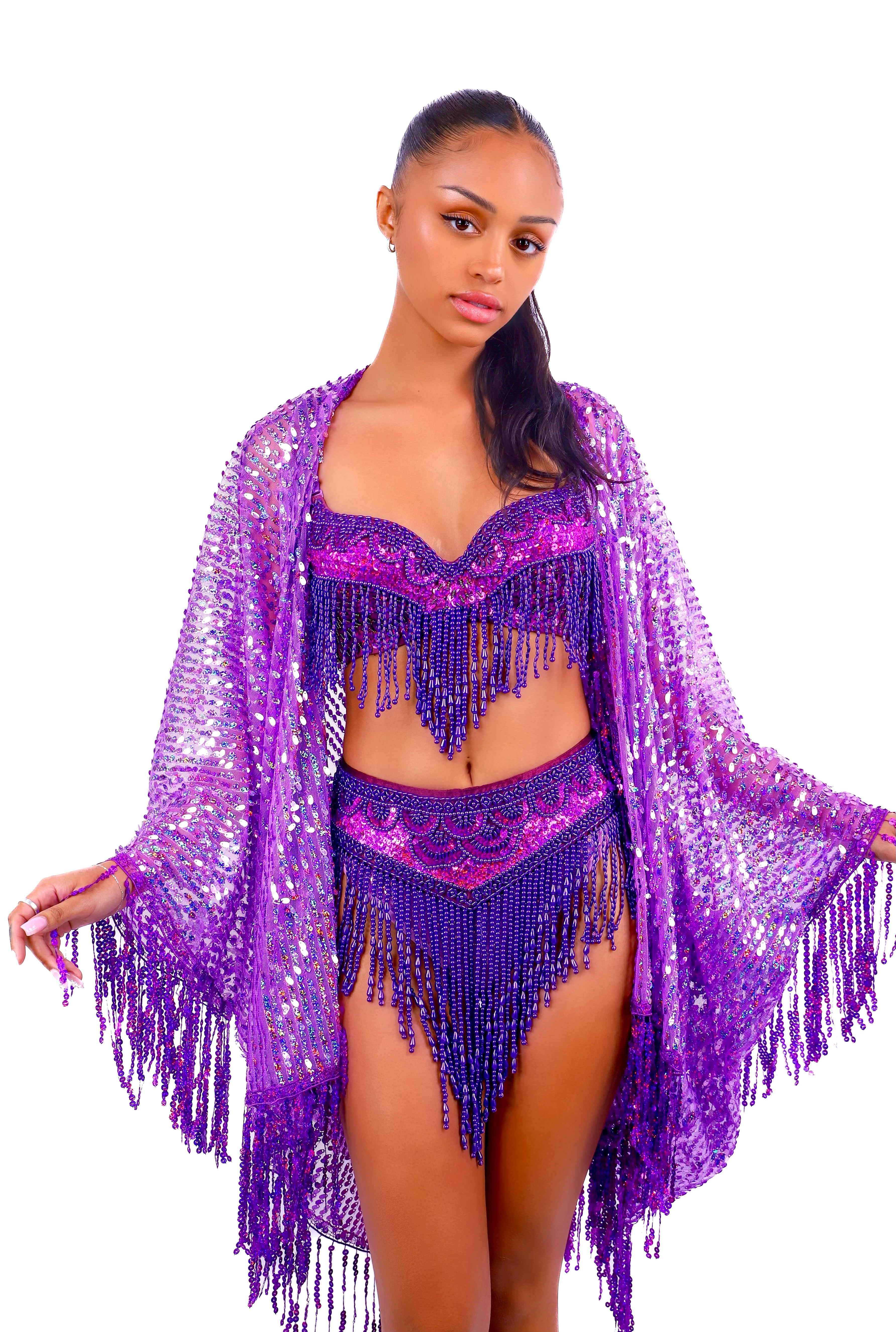 FULL OUTFIT- Amethyst Tassel Diva (4 pcs)