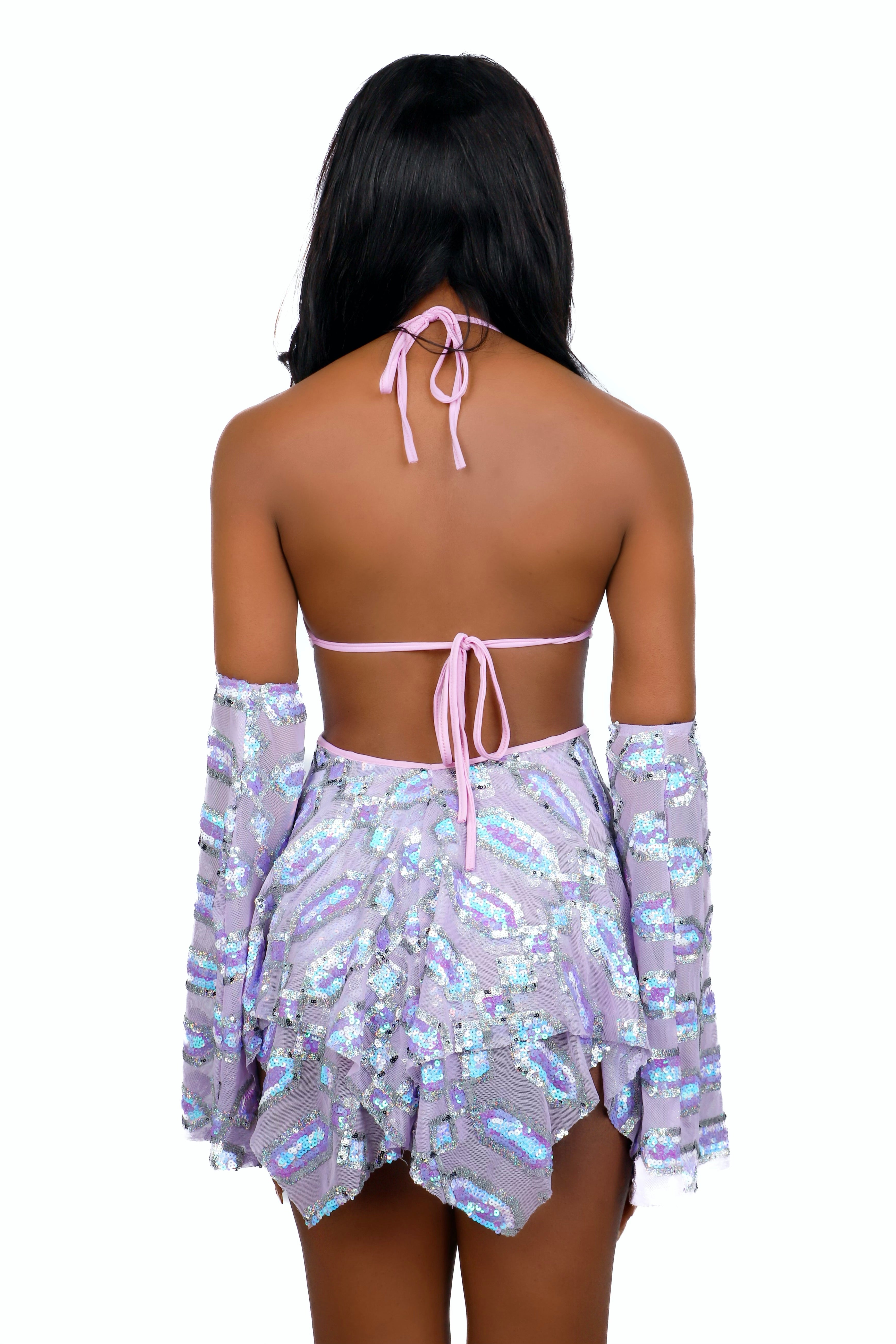 FULL OUTFIT- Lavender Sequin Goddess Dress (2 pcs)