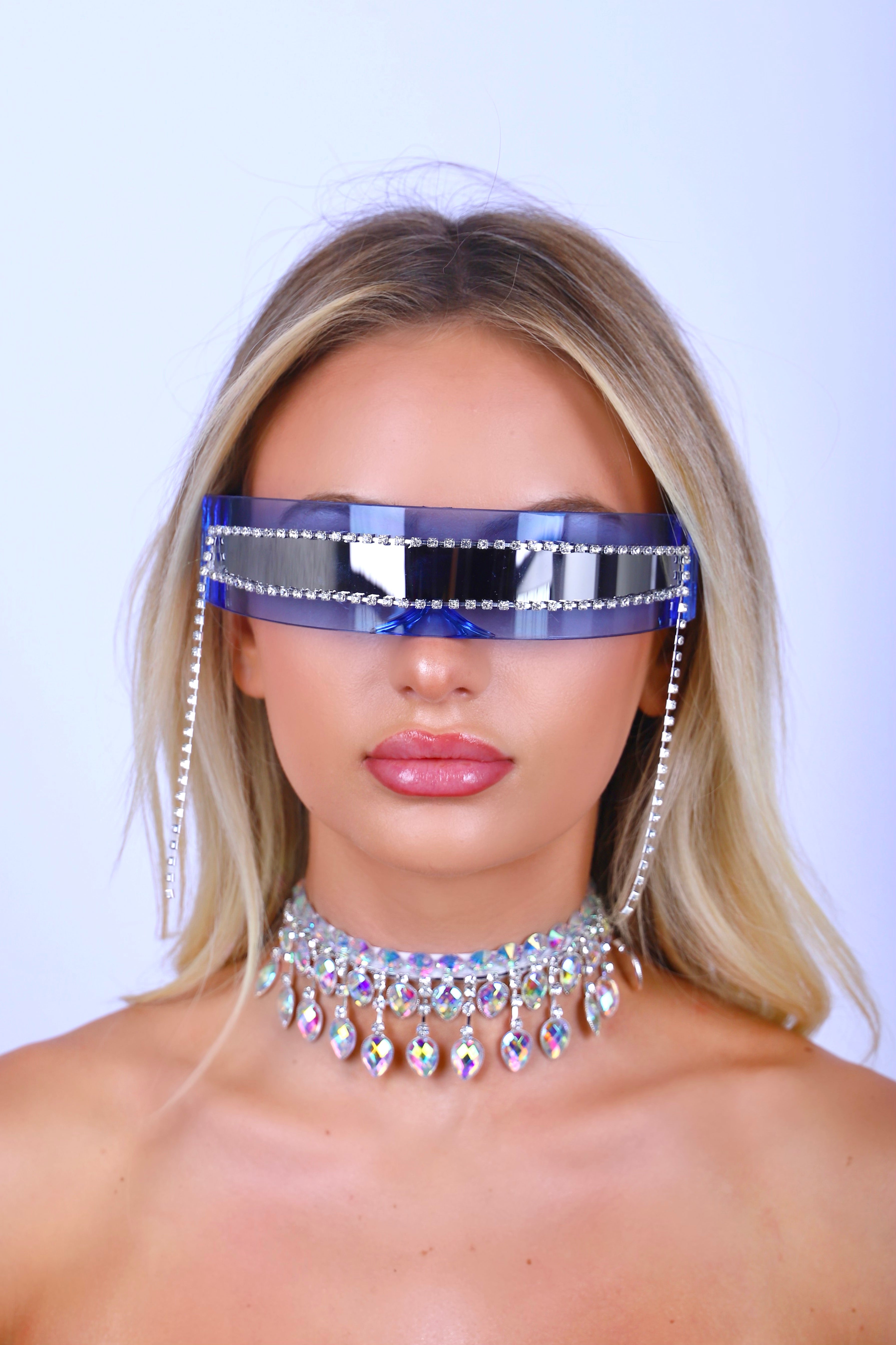 Cyber Blue Disco Glasses