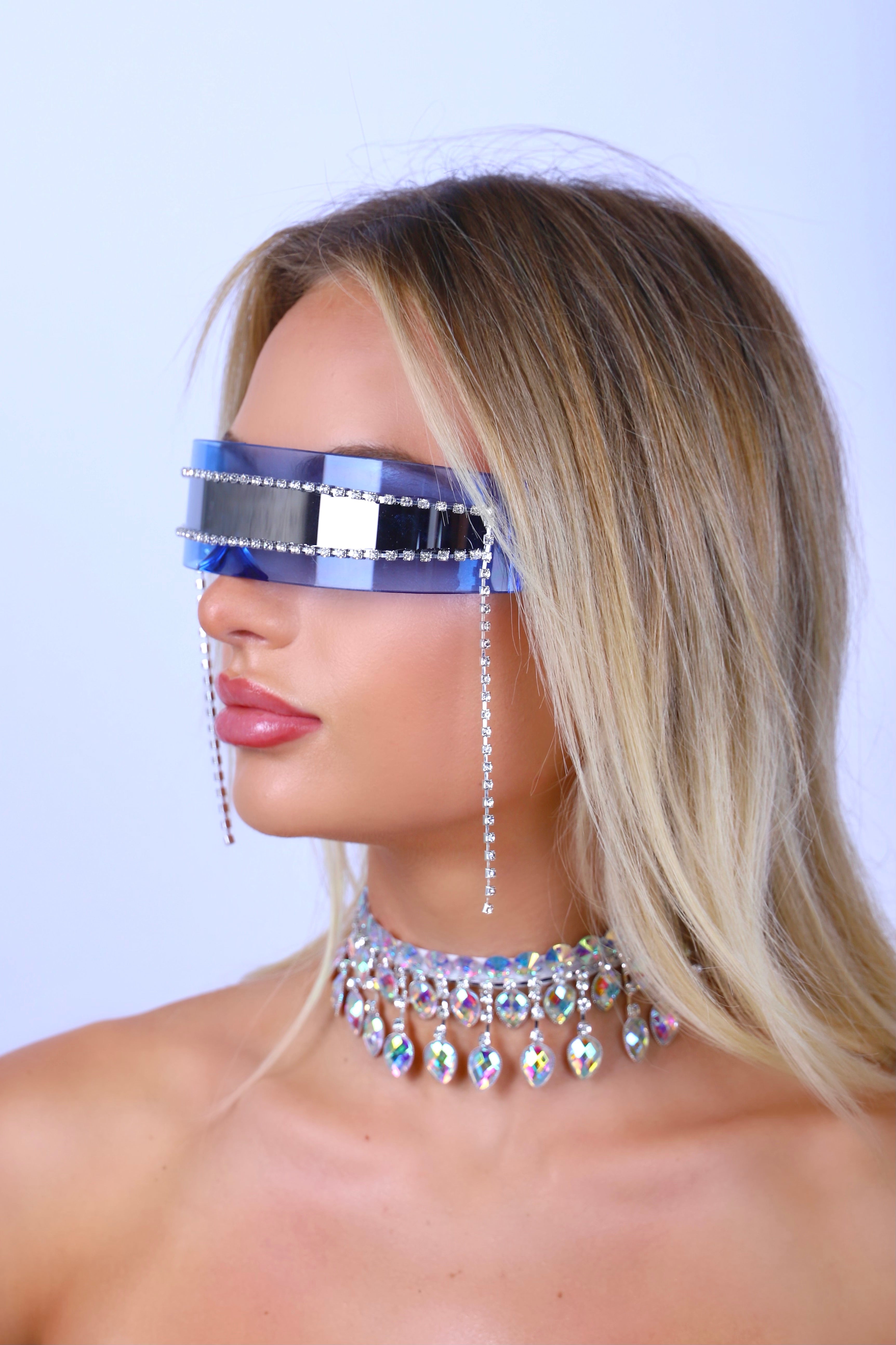 Cyber Blue Disco Glasses