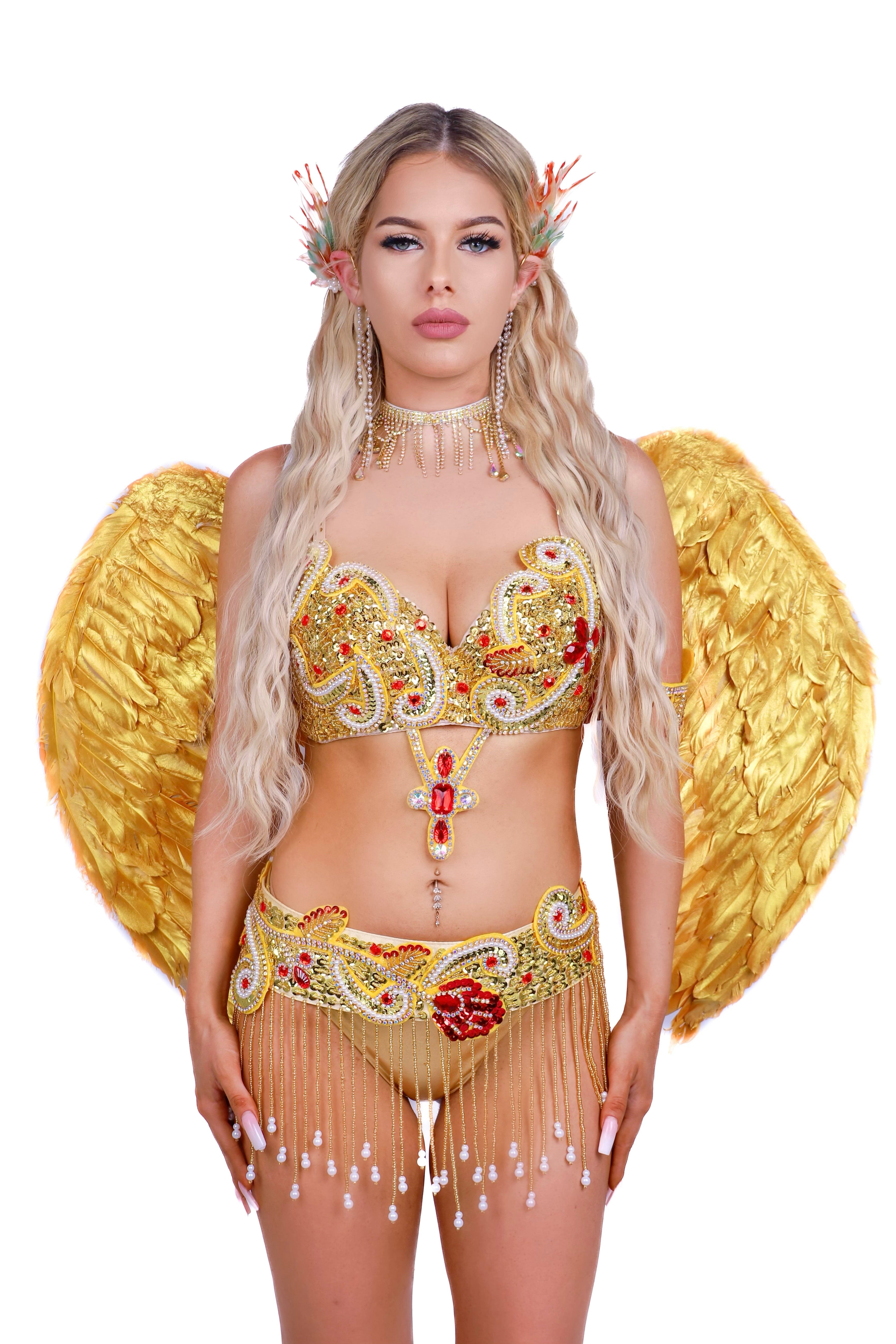 FULL OUTFIT- Gold Sun Phoenix Goddess (6 pcs)