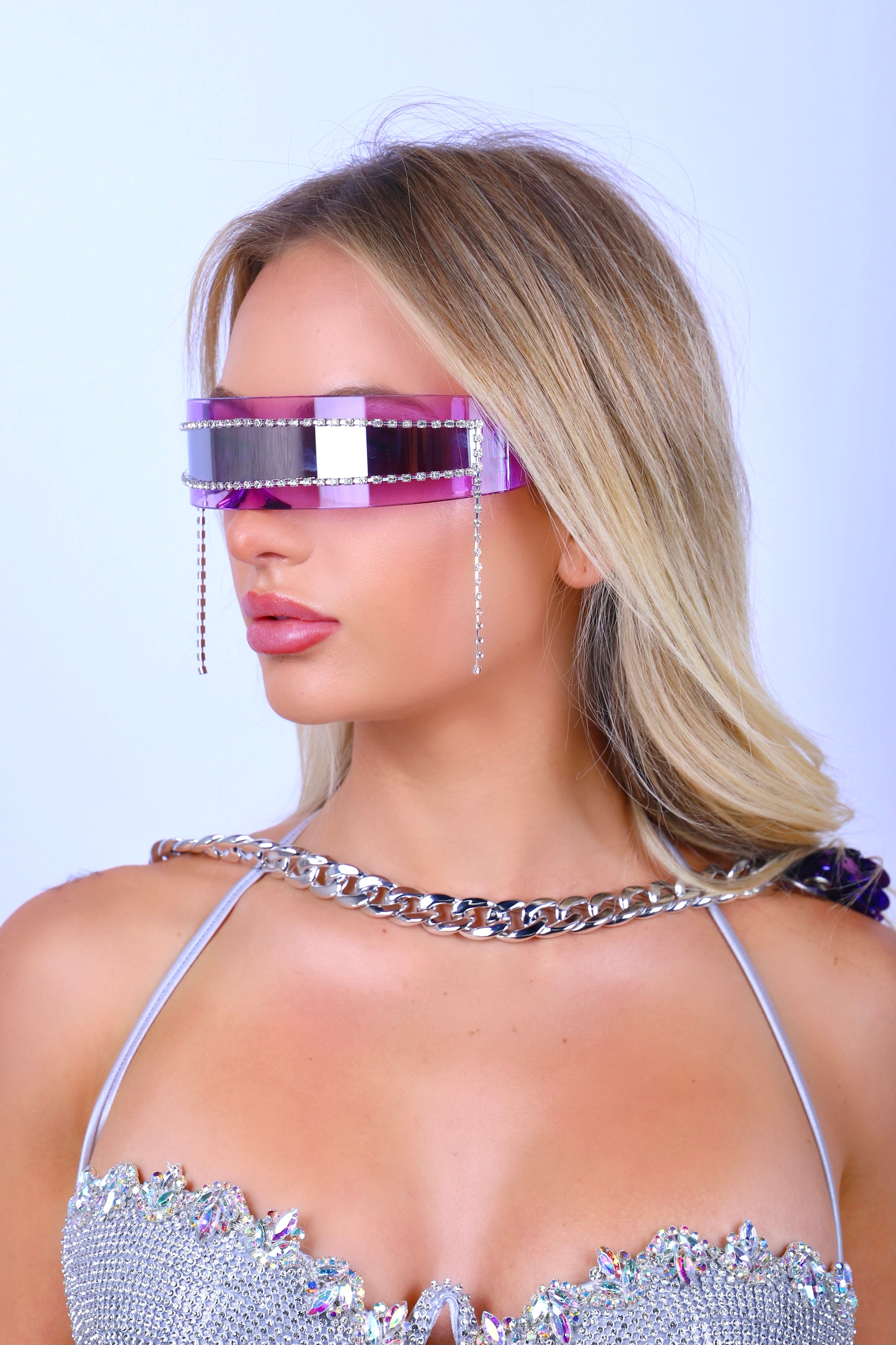 Cyber Purple Disco Glasses