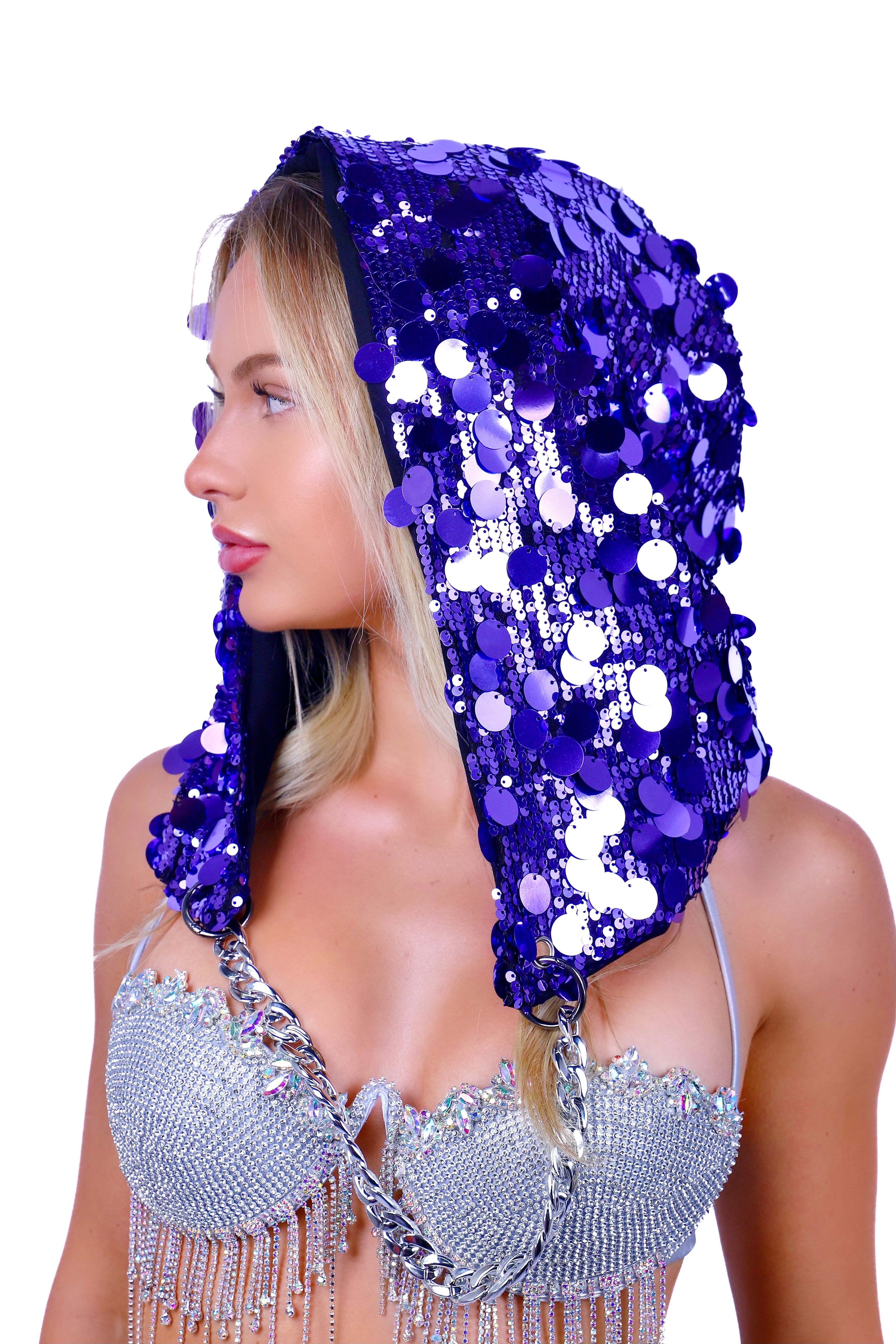 Disco Purple Sequin Hood