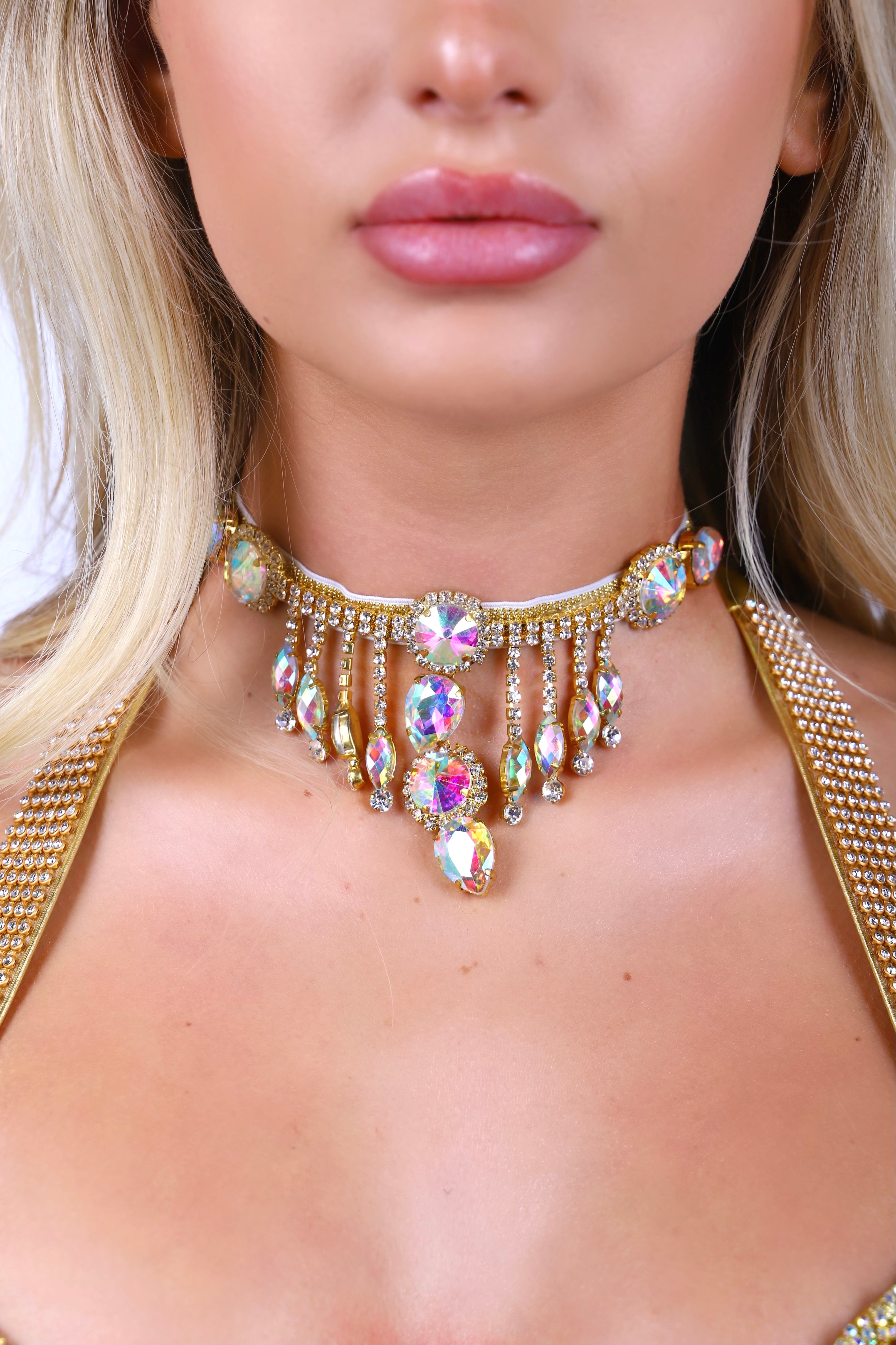 Gold Empress Rhinestone Necklace