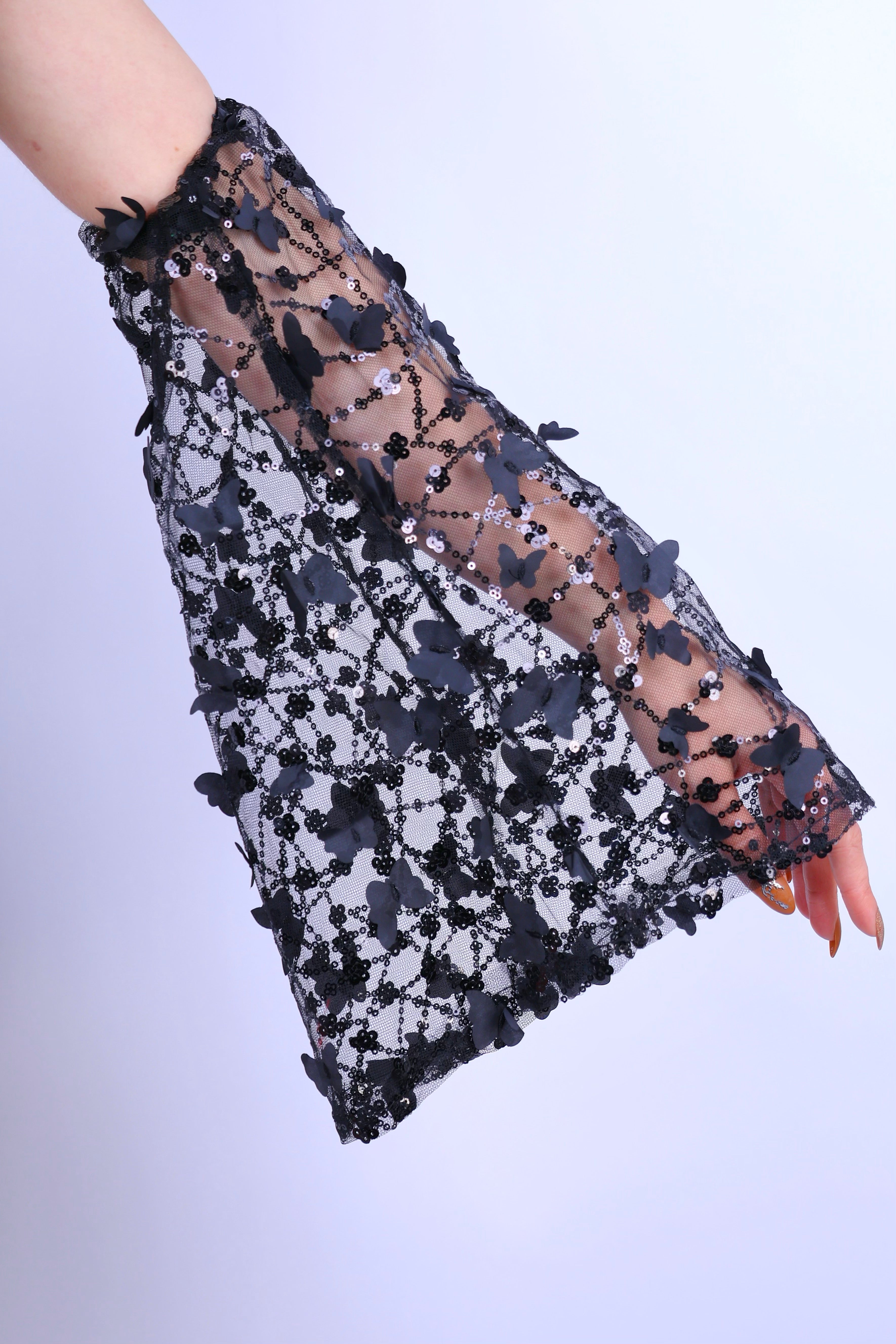 Midnight Butterfly Blossom Arm Sleeves