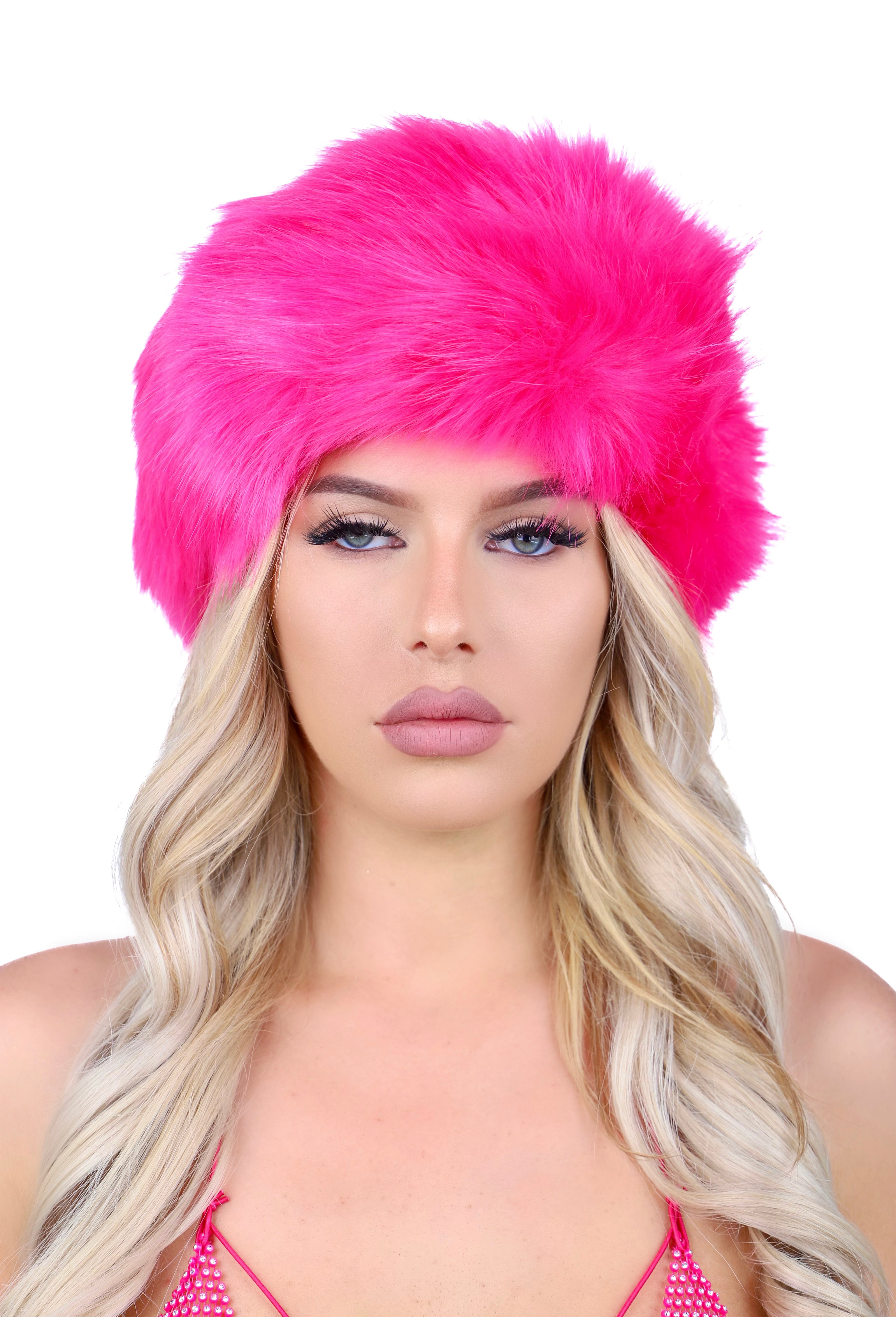 Fuzzy Hot Pink Headband