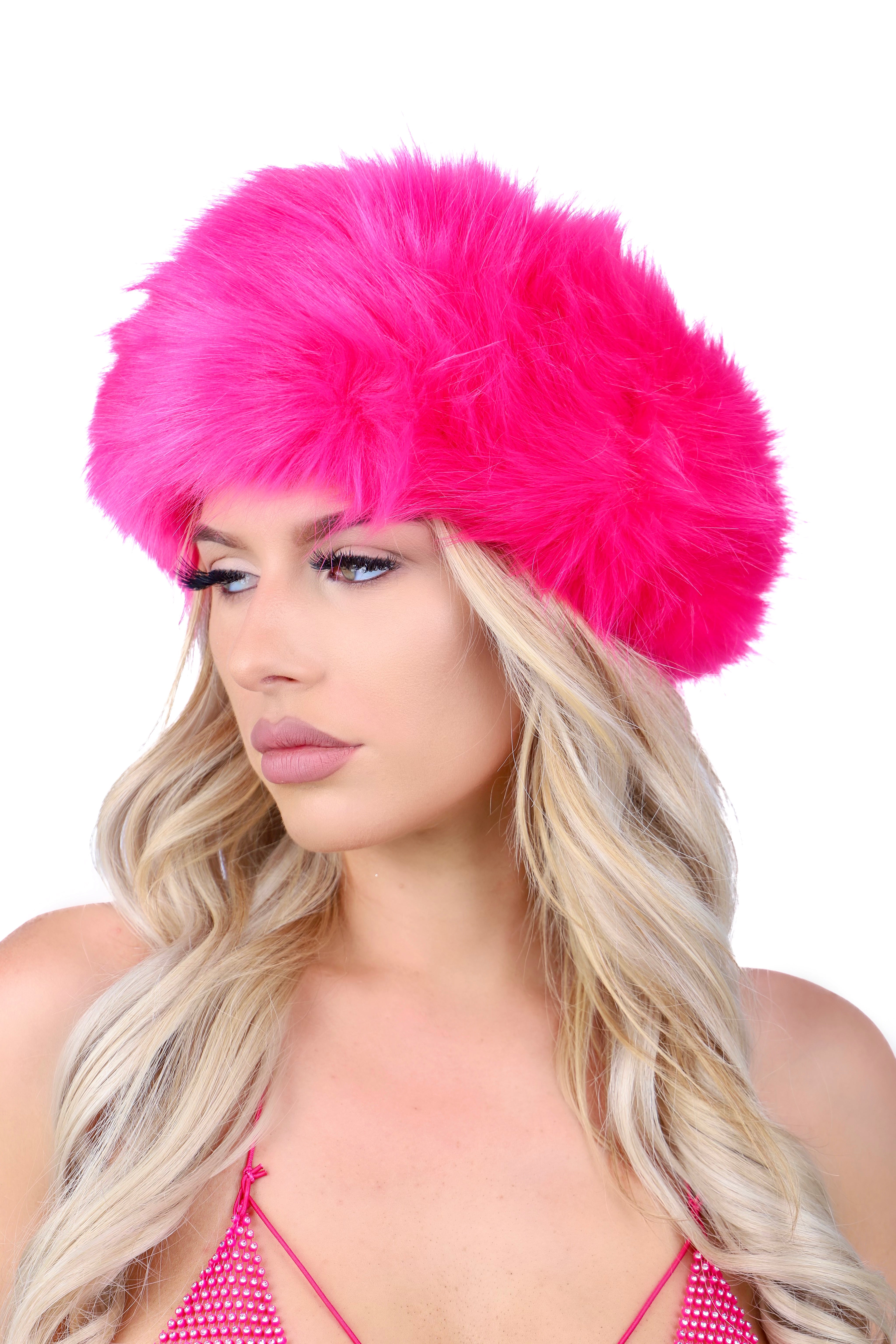 Fuzzy Hot Pink Headband