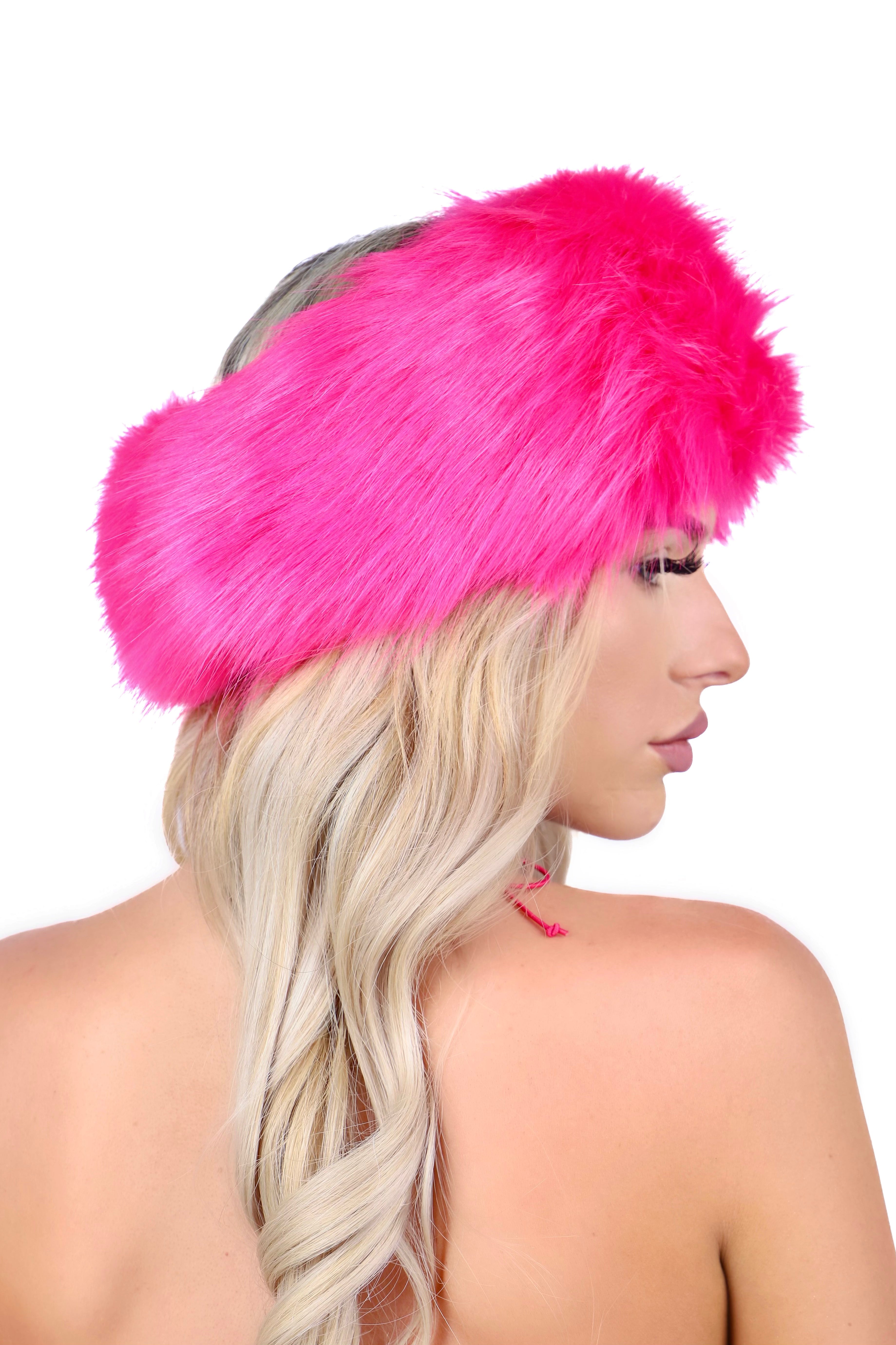 Fuzzy Hot Pink Headband