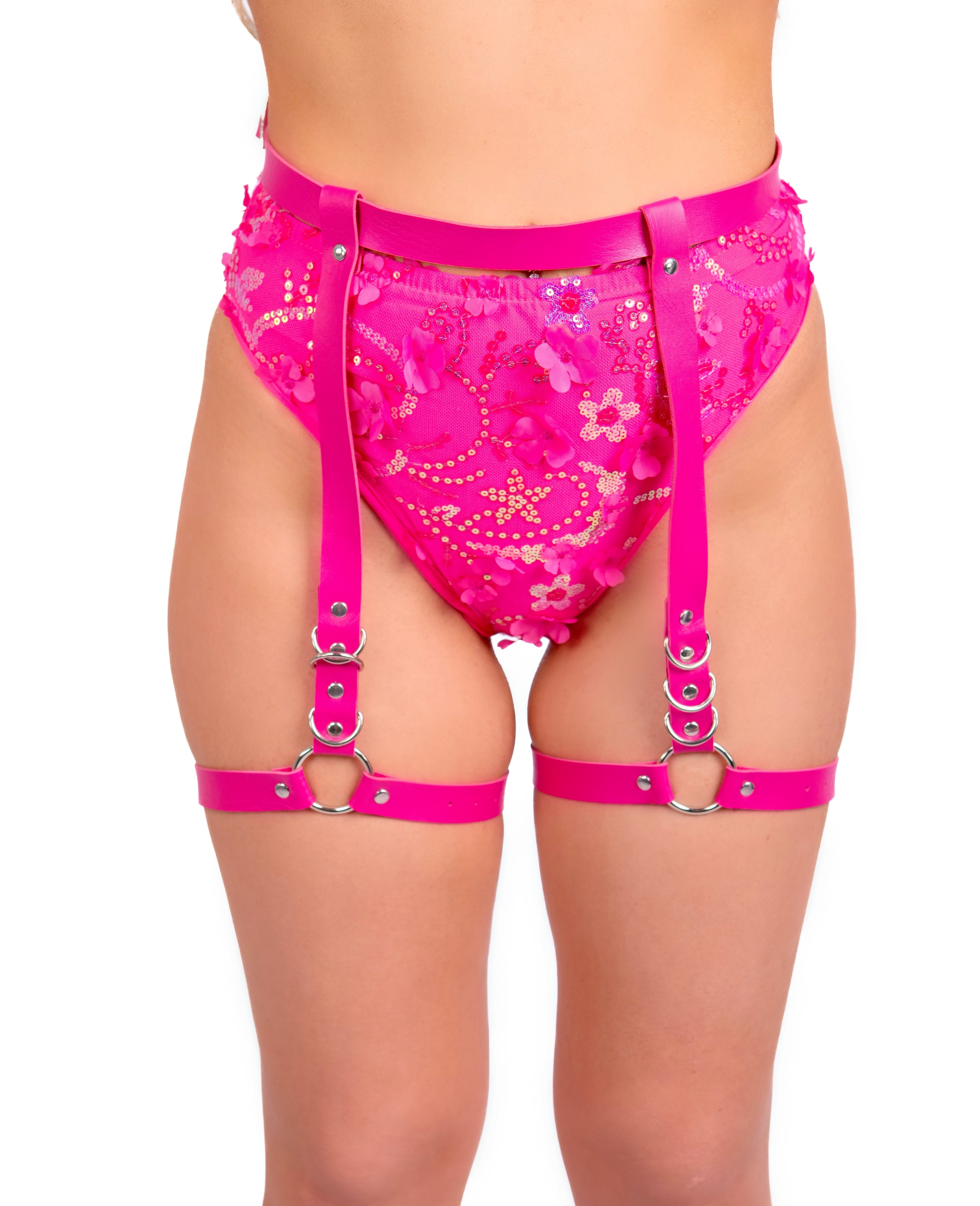 Hot Pink Babe Leg Harness