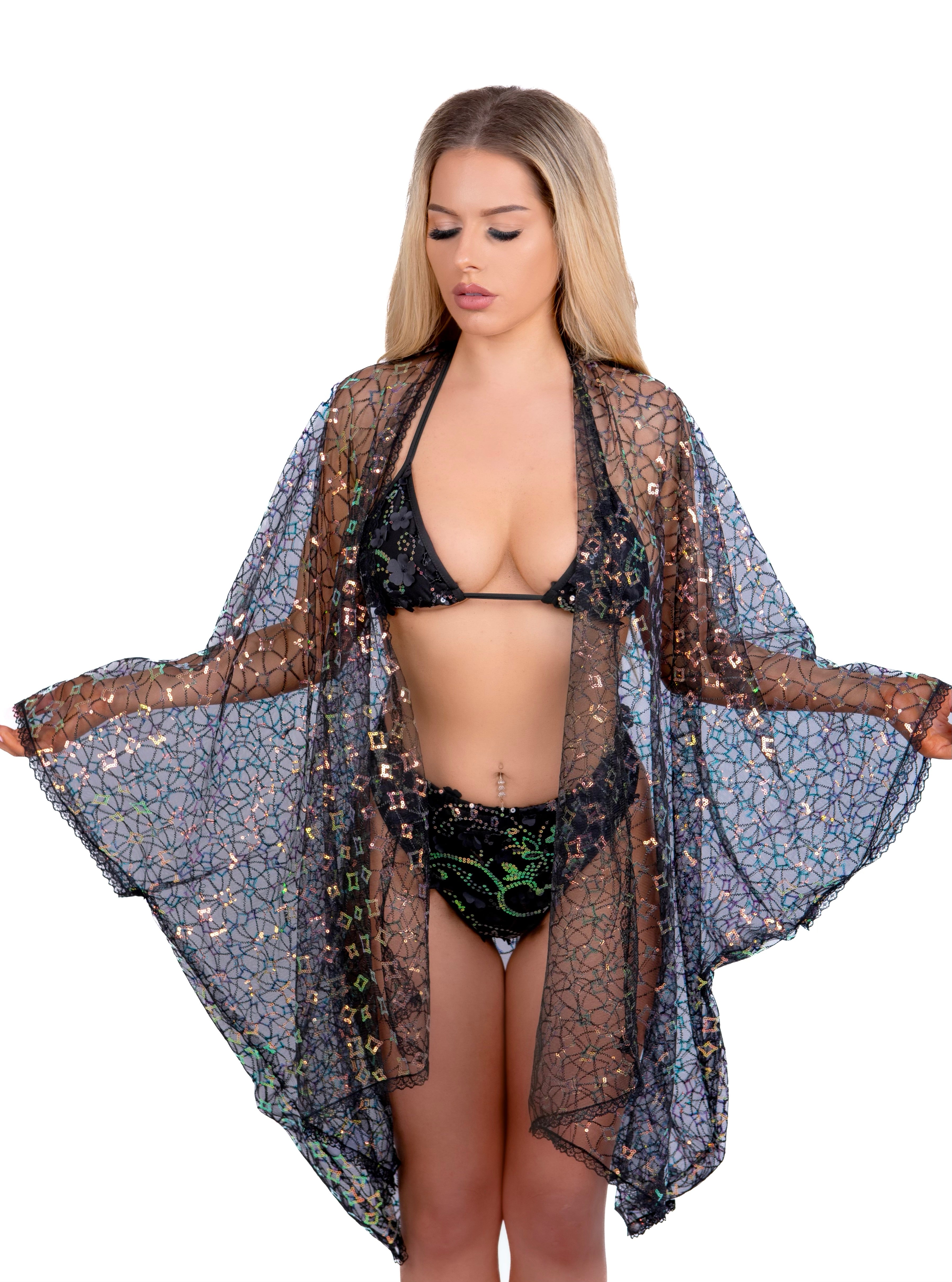 Sequin Kimono- Midnight Prism