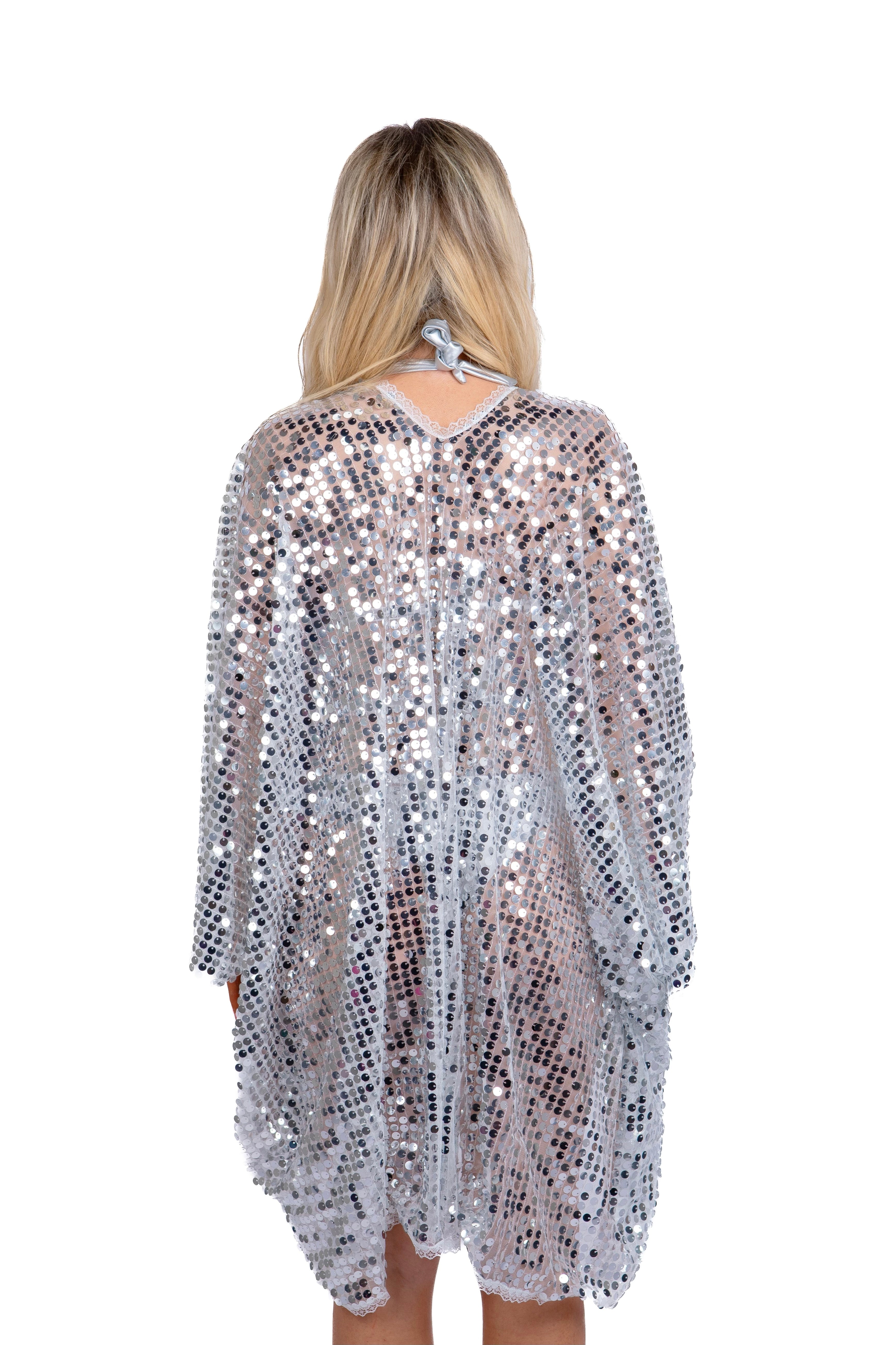 FULL OUTFIT-Silver Sparkle Disco Diva (3 pcs)