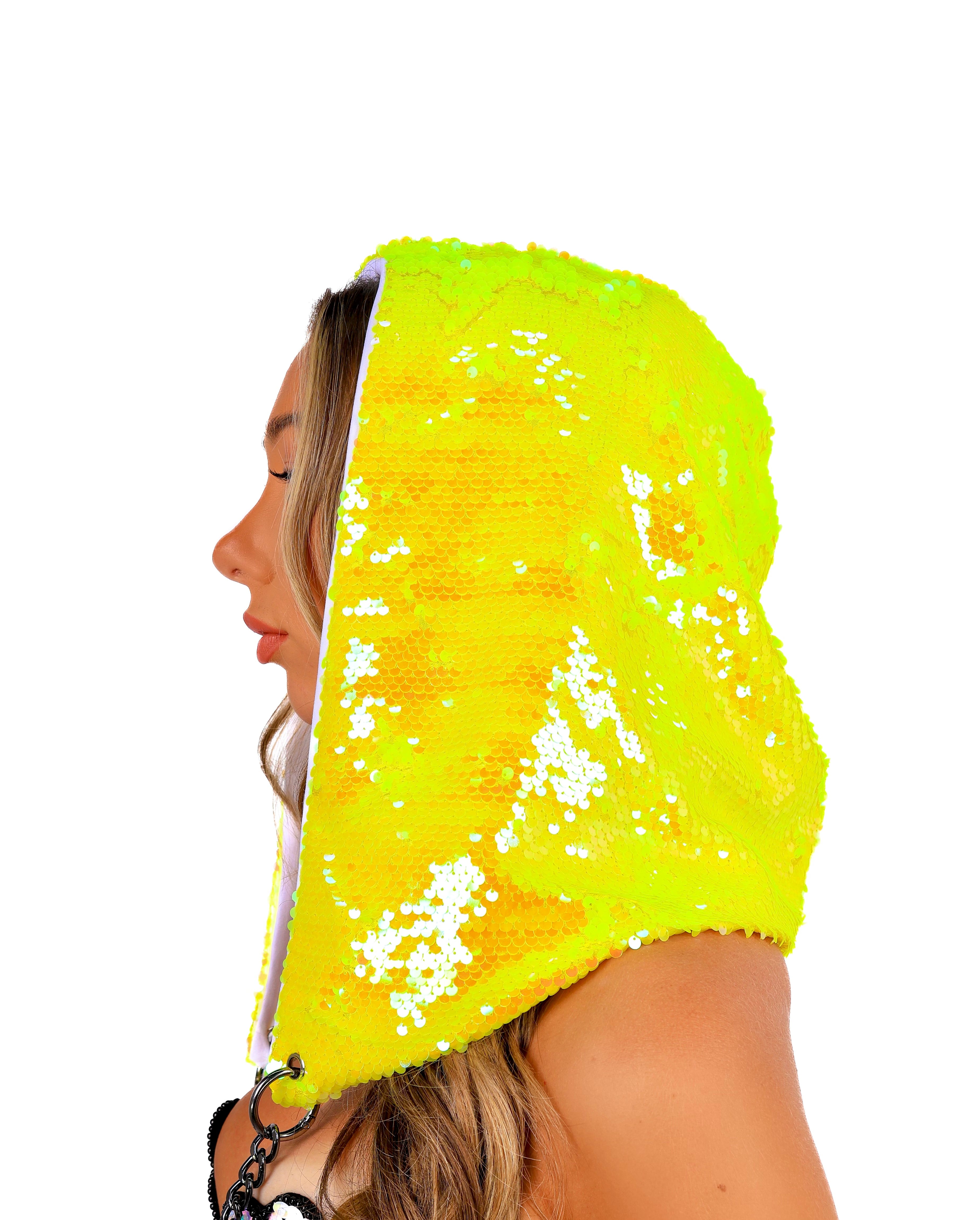 Yellow Lilly Sequin Hood