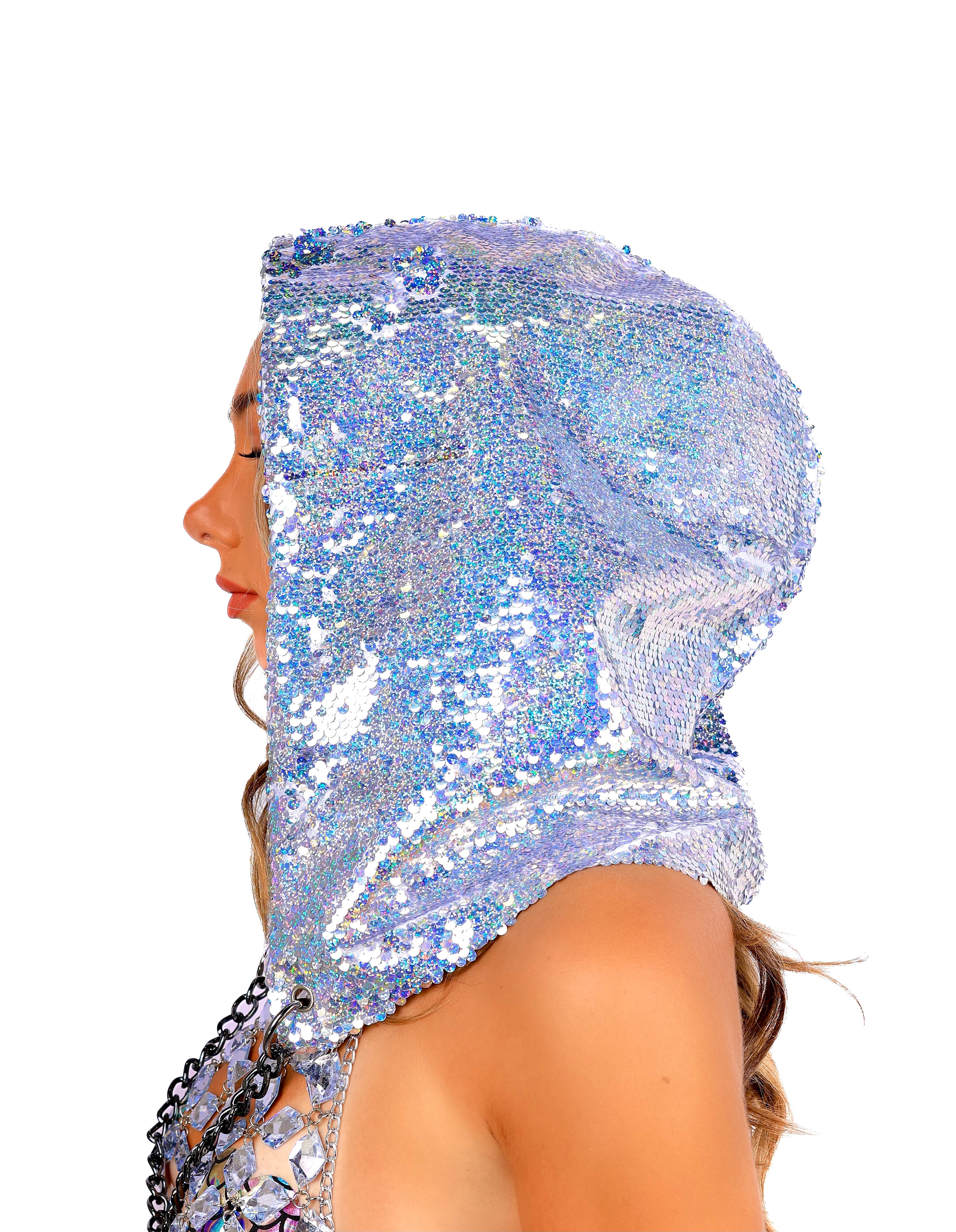 Silver Shimmer Sequin Hood