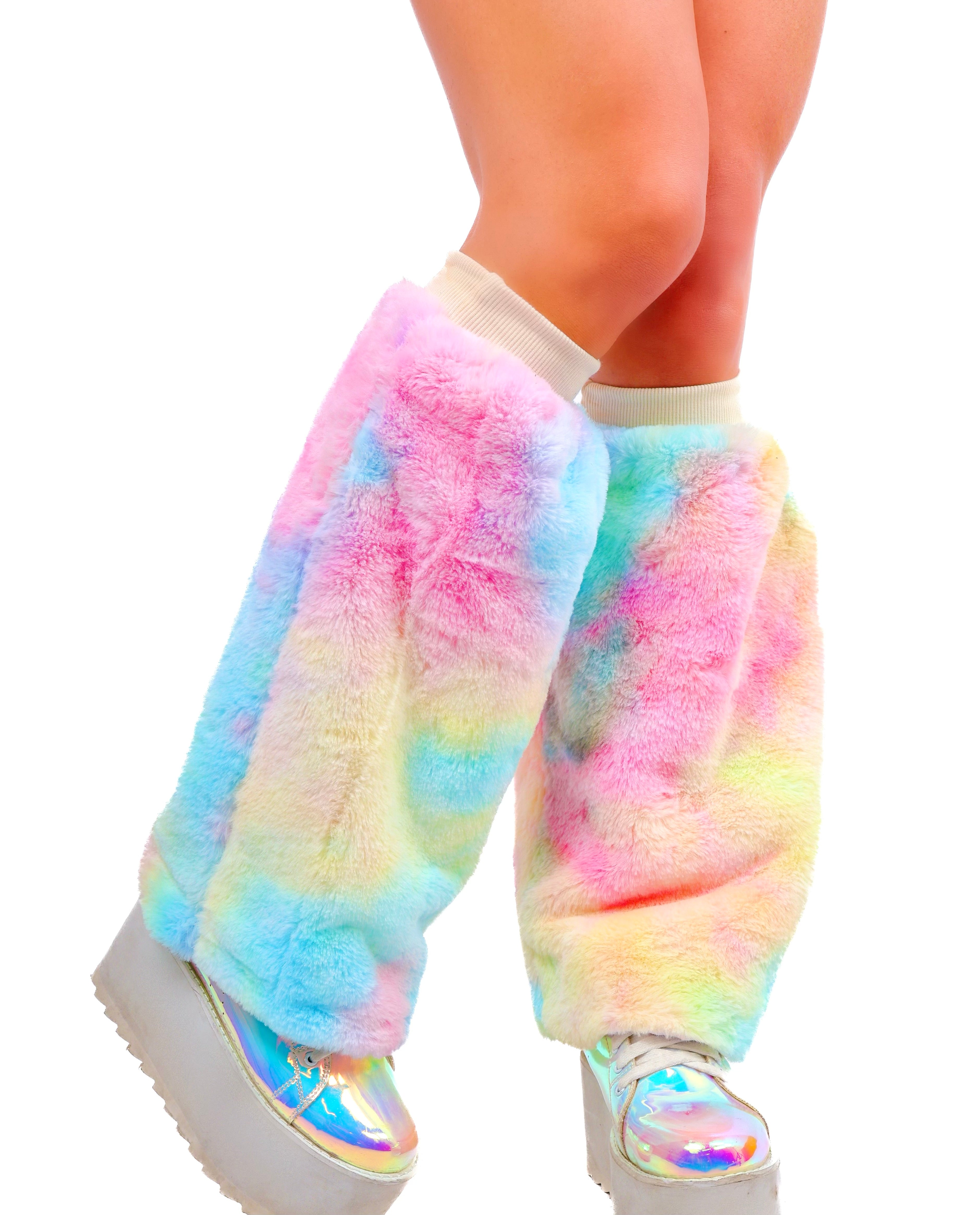 Pastel Cosmos Fuzzy Leg Warmers