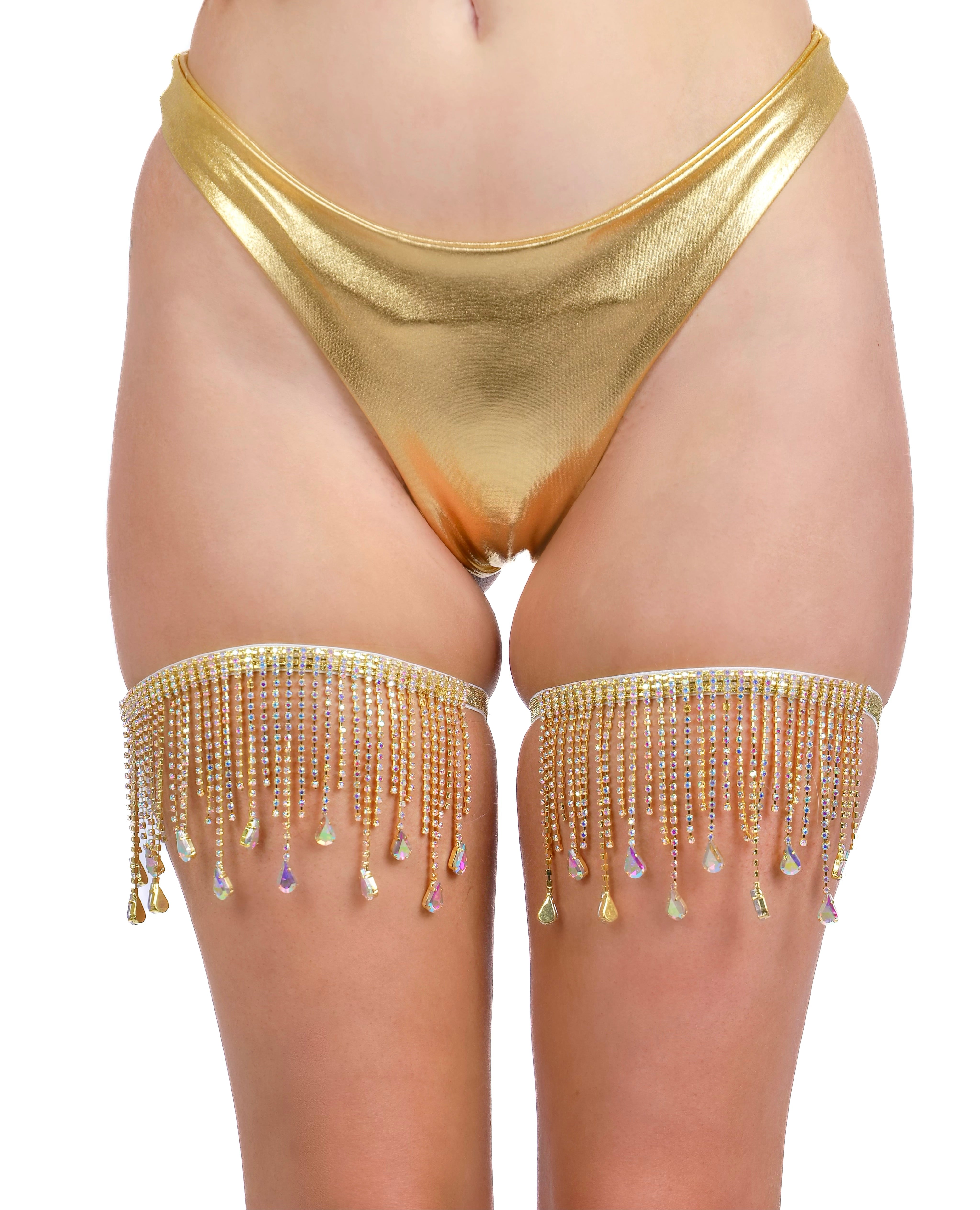 Gold AB Rhinestone Leg Wrap