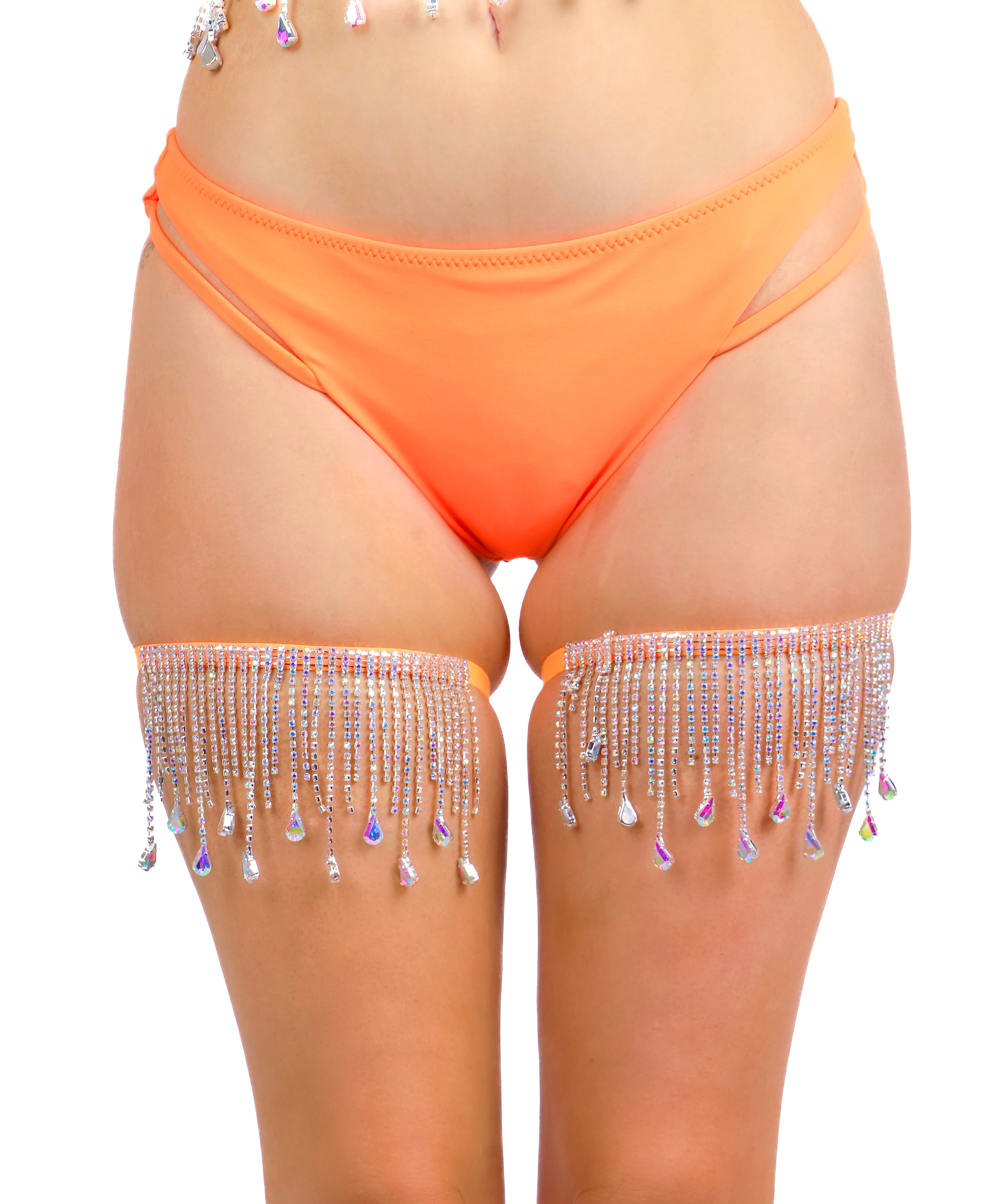 Orange AB Rhinestone Leg Wrap