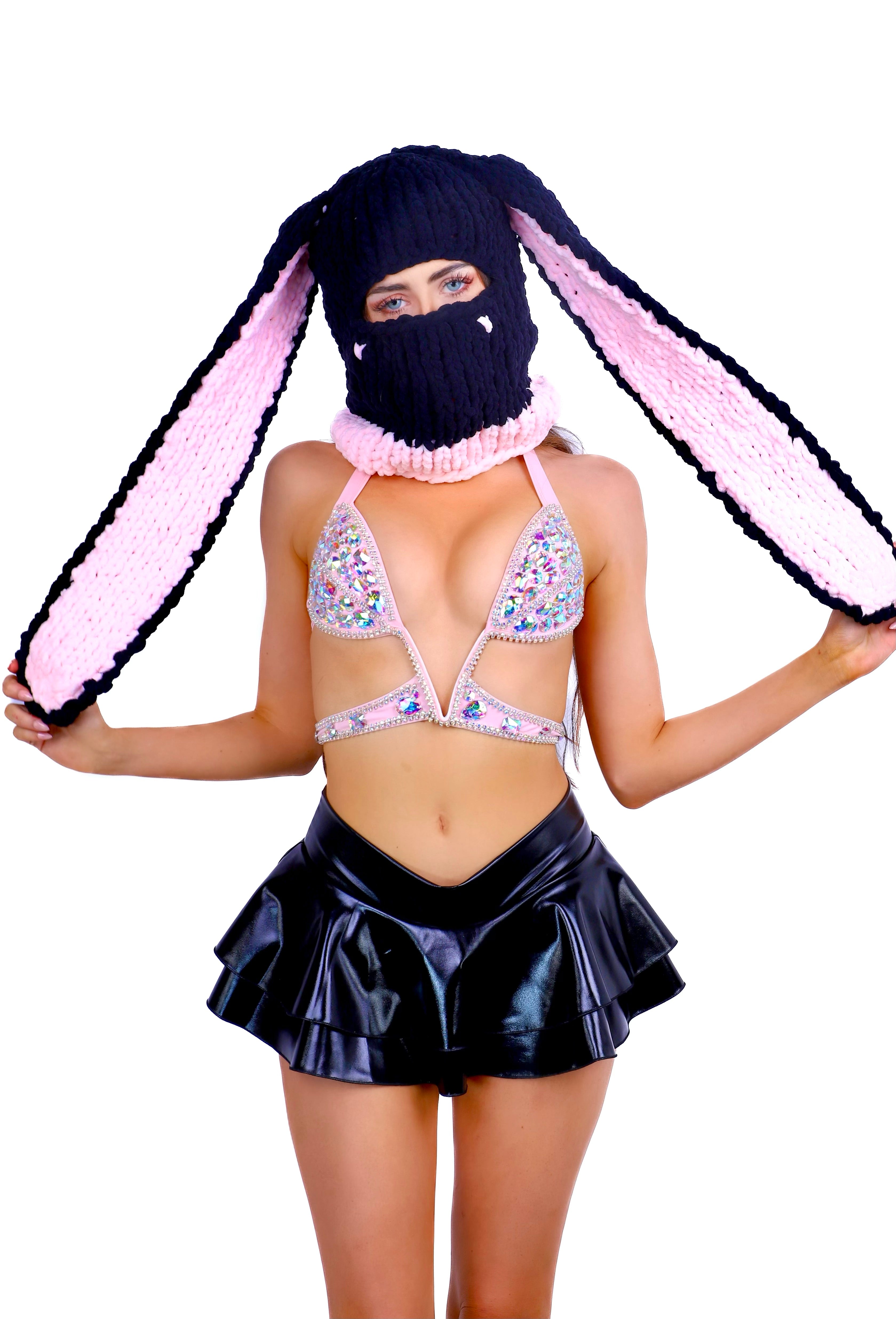 FULL OUTFIT-Black/ Pink Bunny Diva (3 pcs)