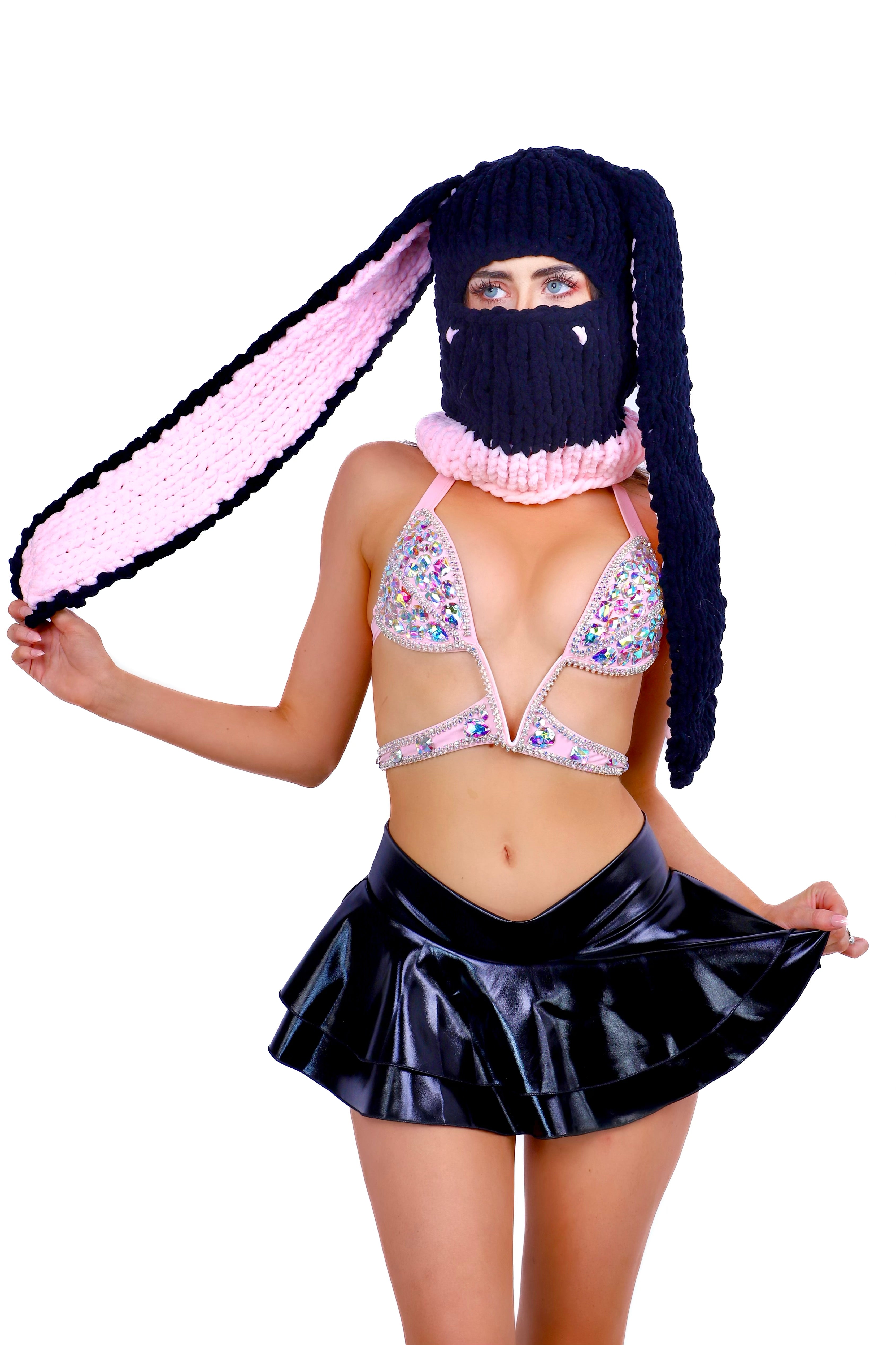 FULL OUTFIT-Black/ Pink Bunny Diva (3 pcs)