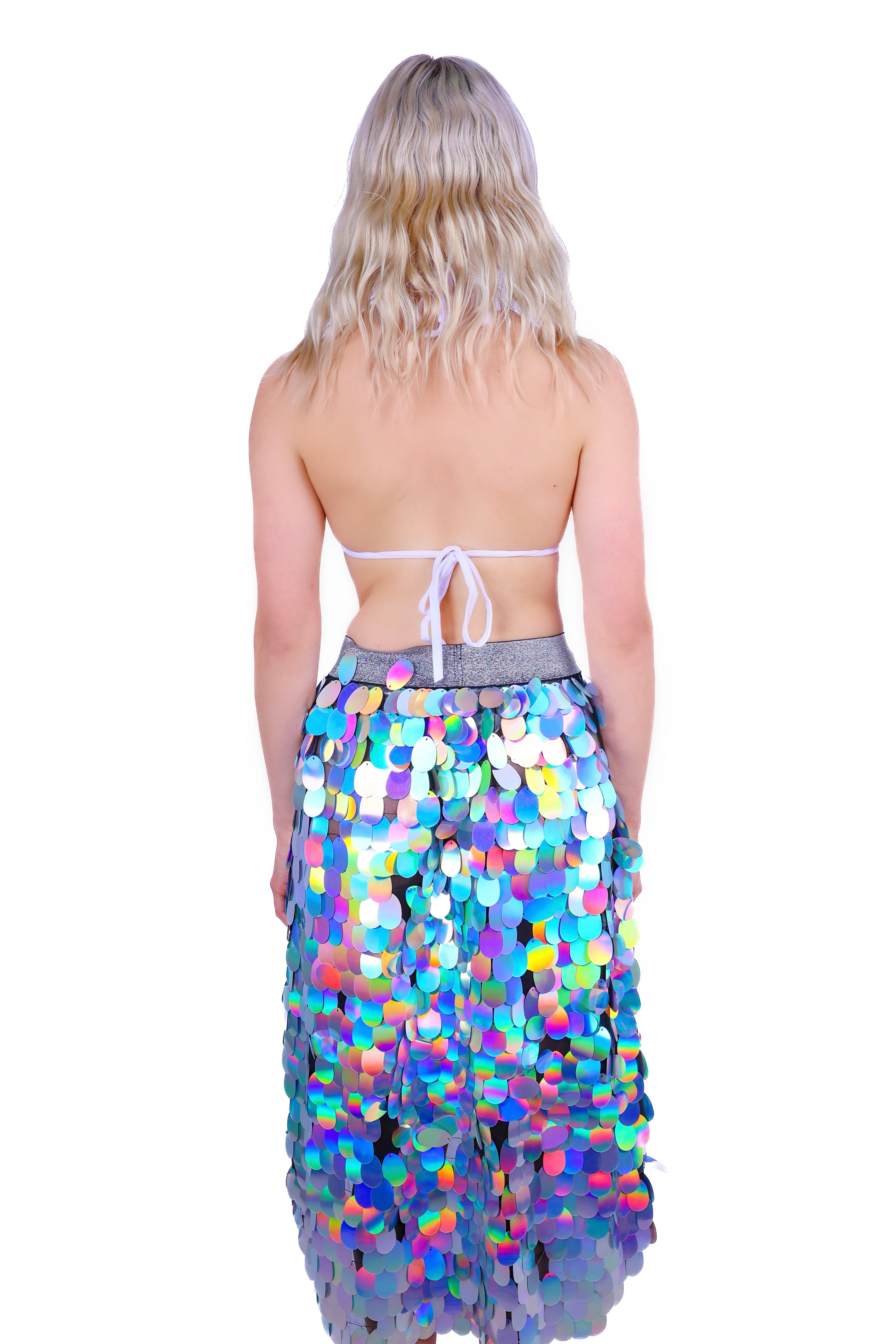 Pastel Meadow Black Sequin Skirt (Long)