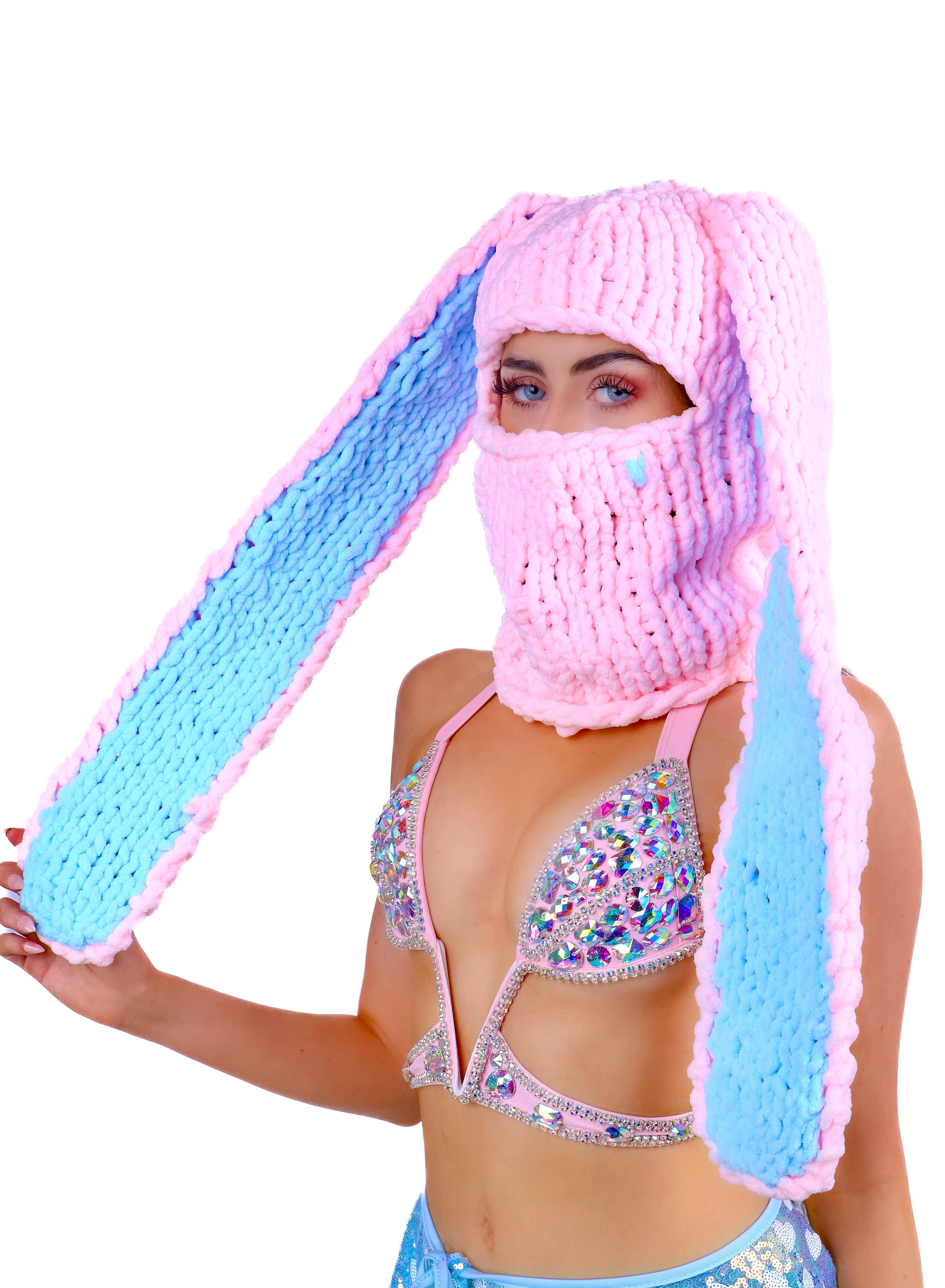 Pink/ Blue Bunny Hat