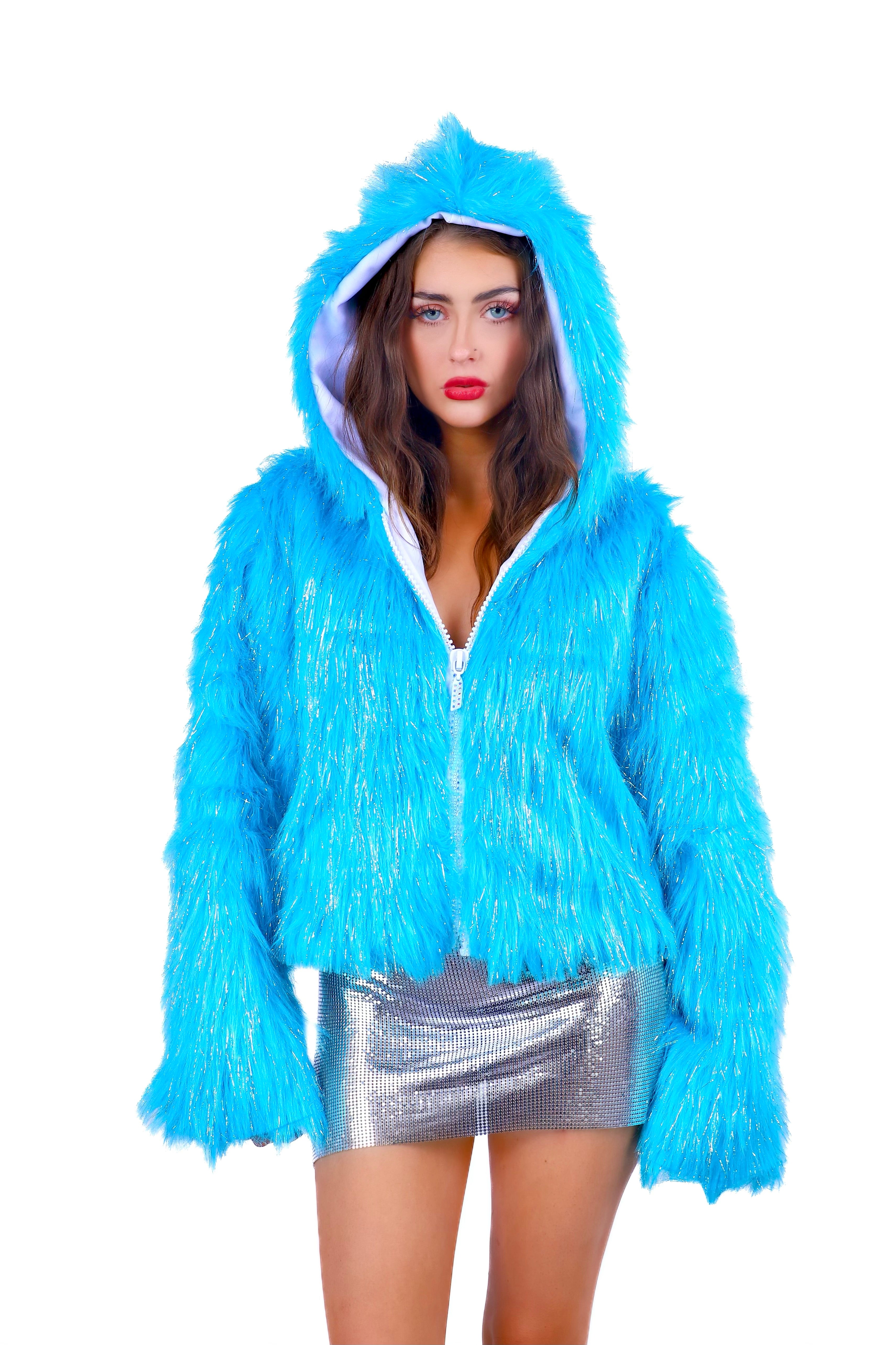 FULL OUTFIT- Aqua Blue Fuzzy Wonderland (3 pcs)