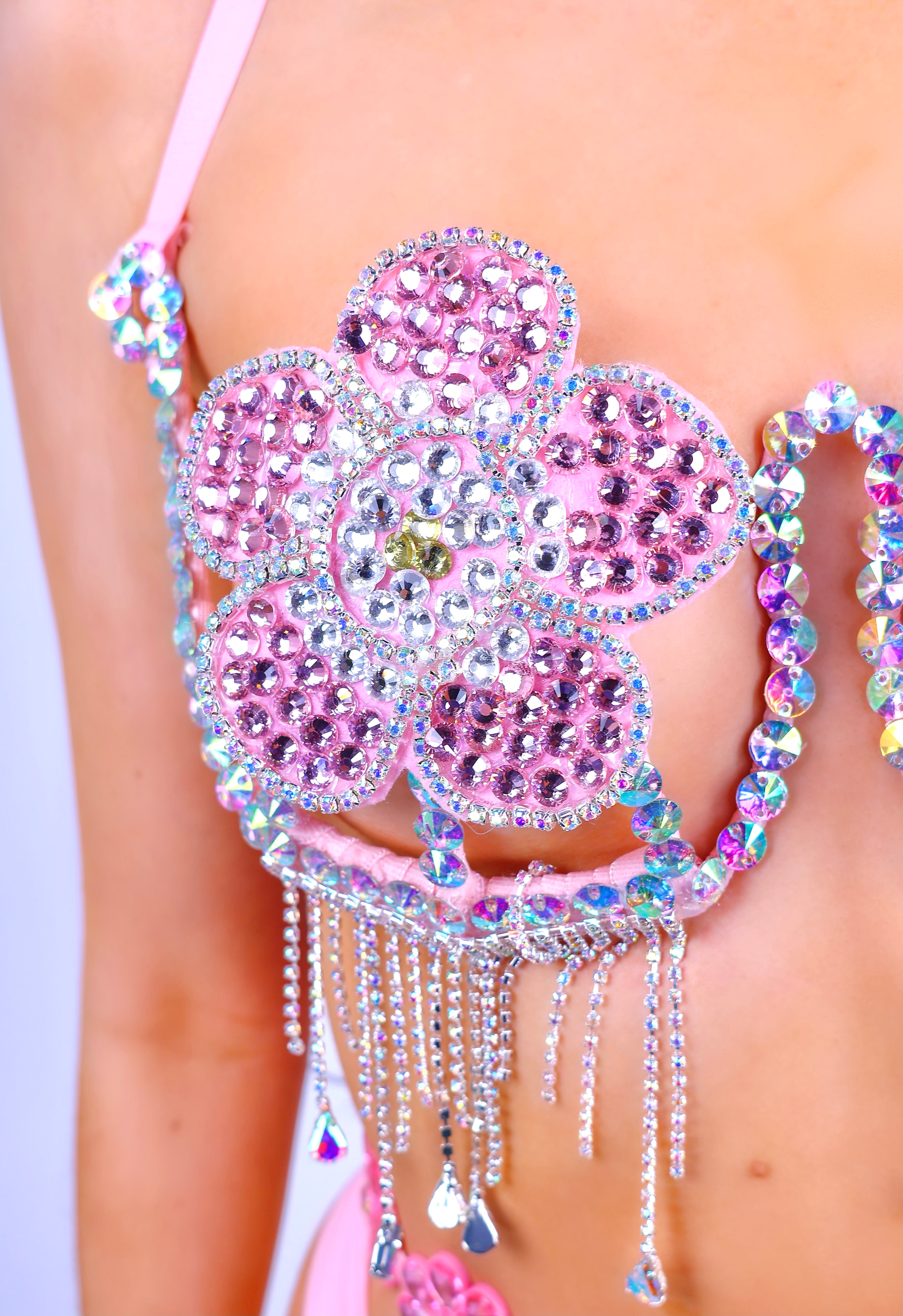 Pink Daisy Meadow Carnival Bra Top