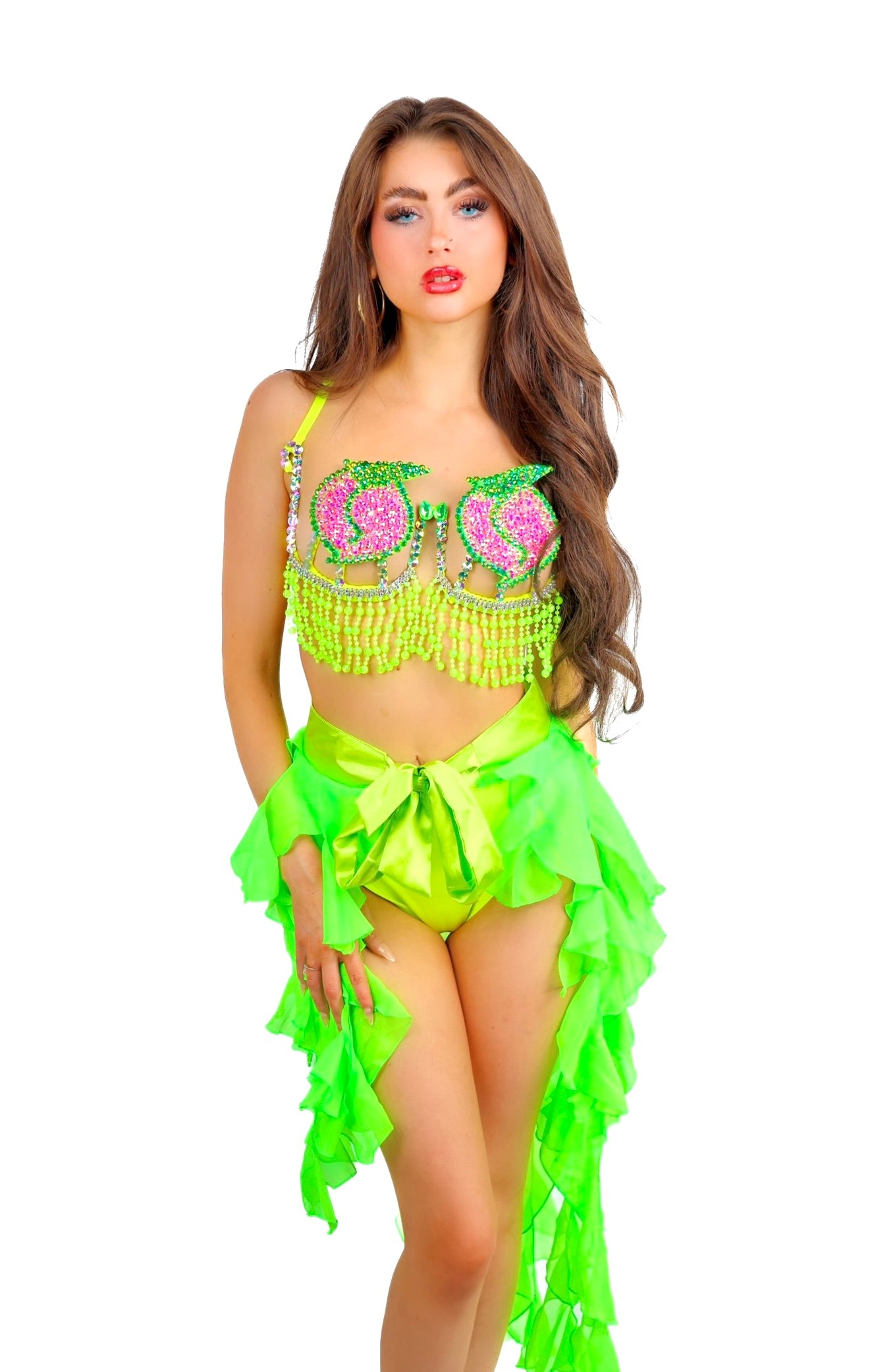 FULL OUTFIT- Neon Peach Princess (3 pcs)