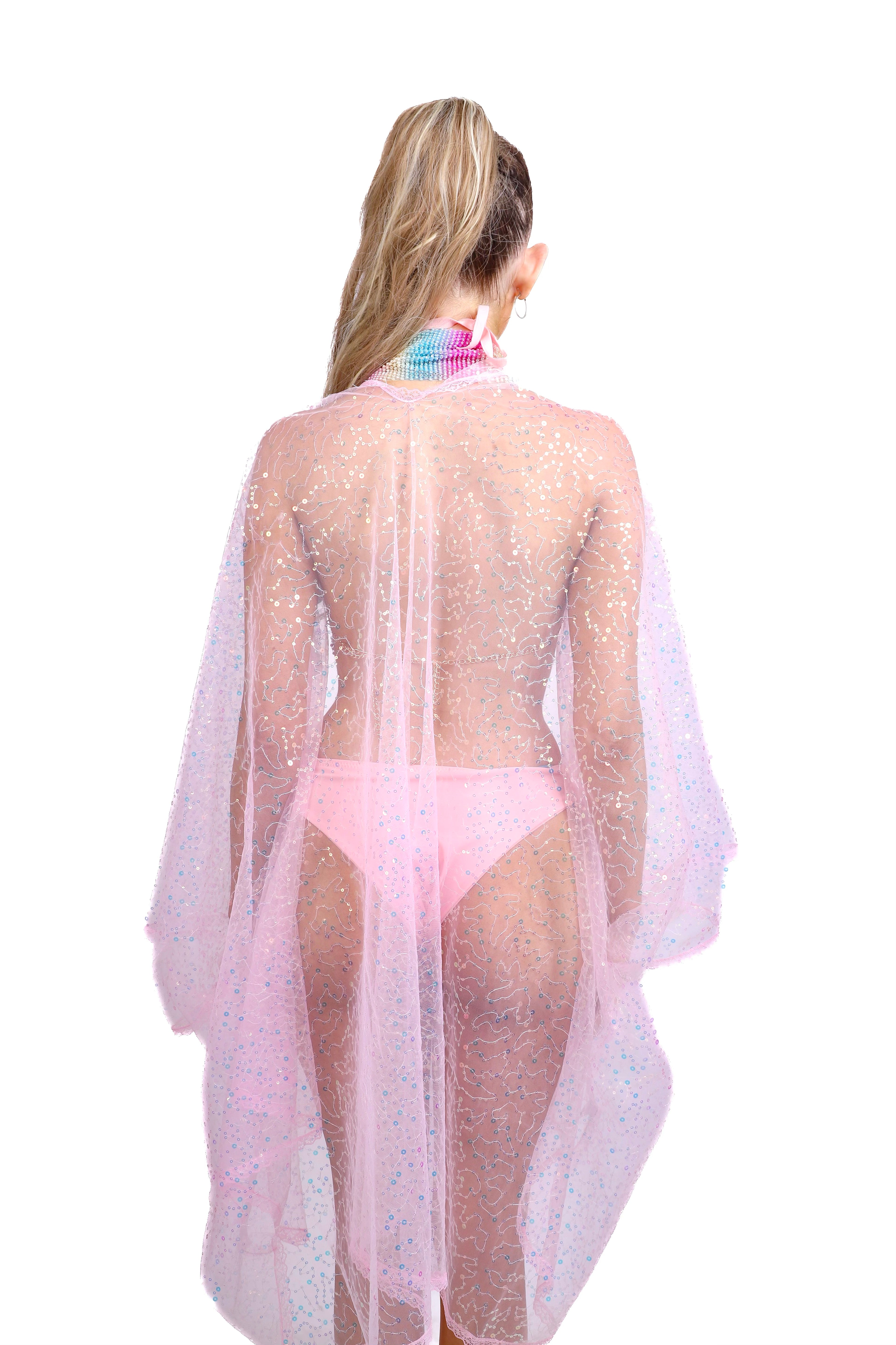 Sequin Kimono - Pink Glitter