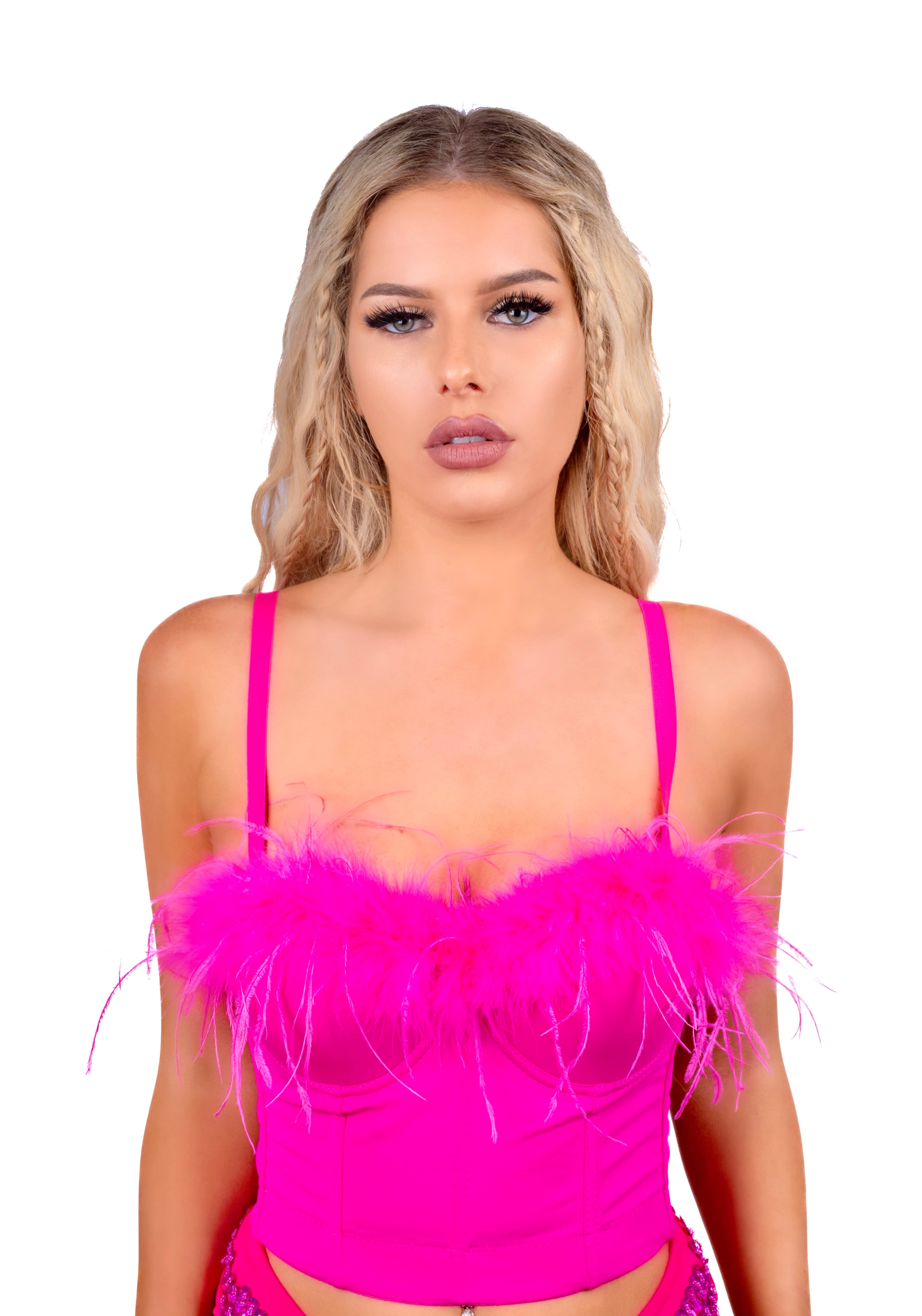 Hot Pink Diva Fuzzy Top