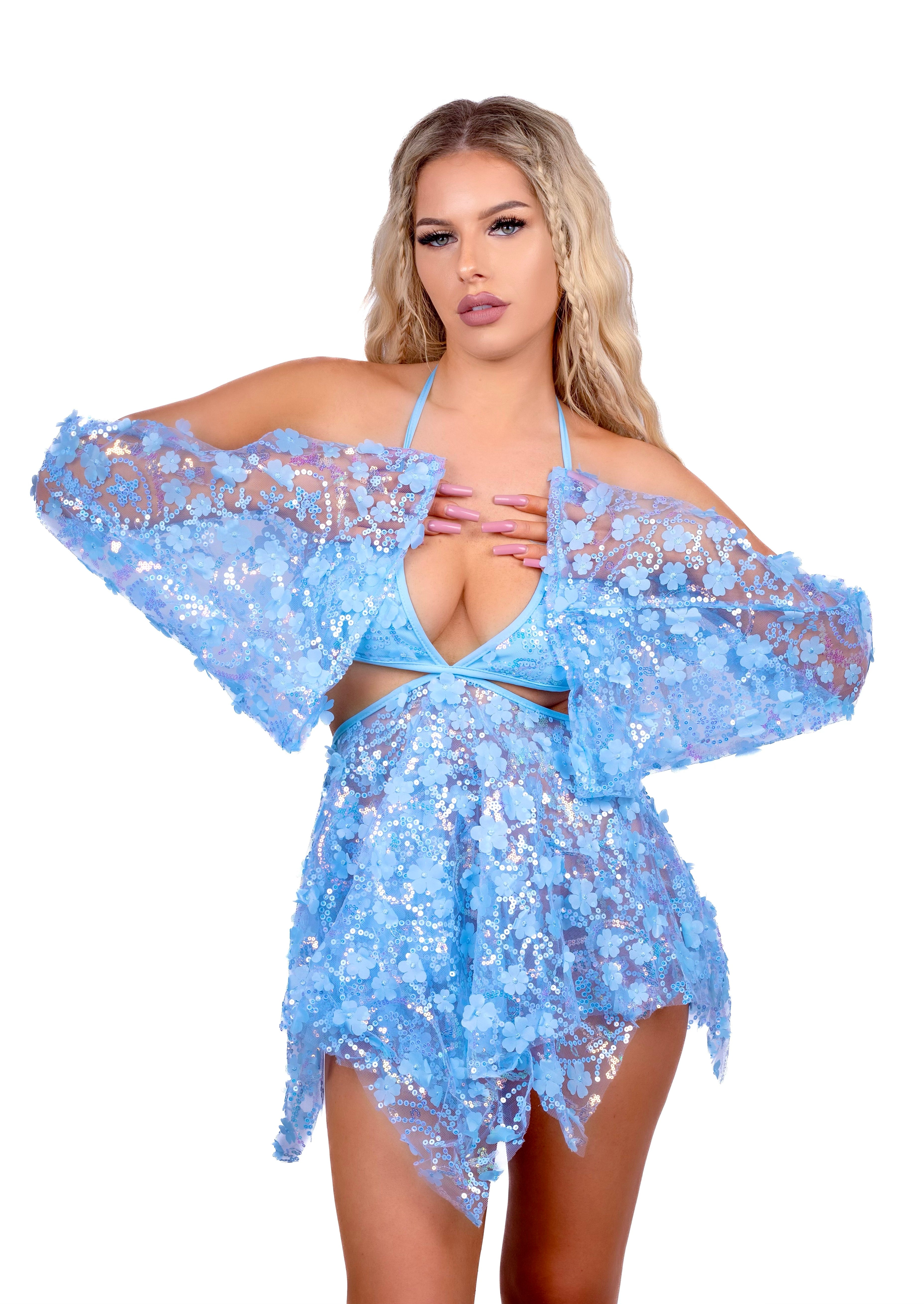 Sky Blue Fairy Blossom Dress (2 pc)