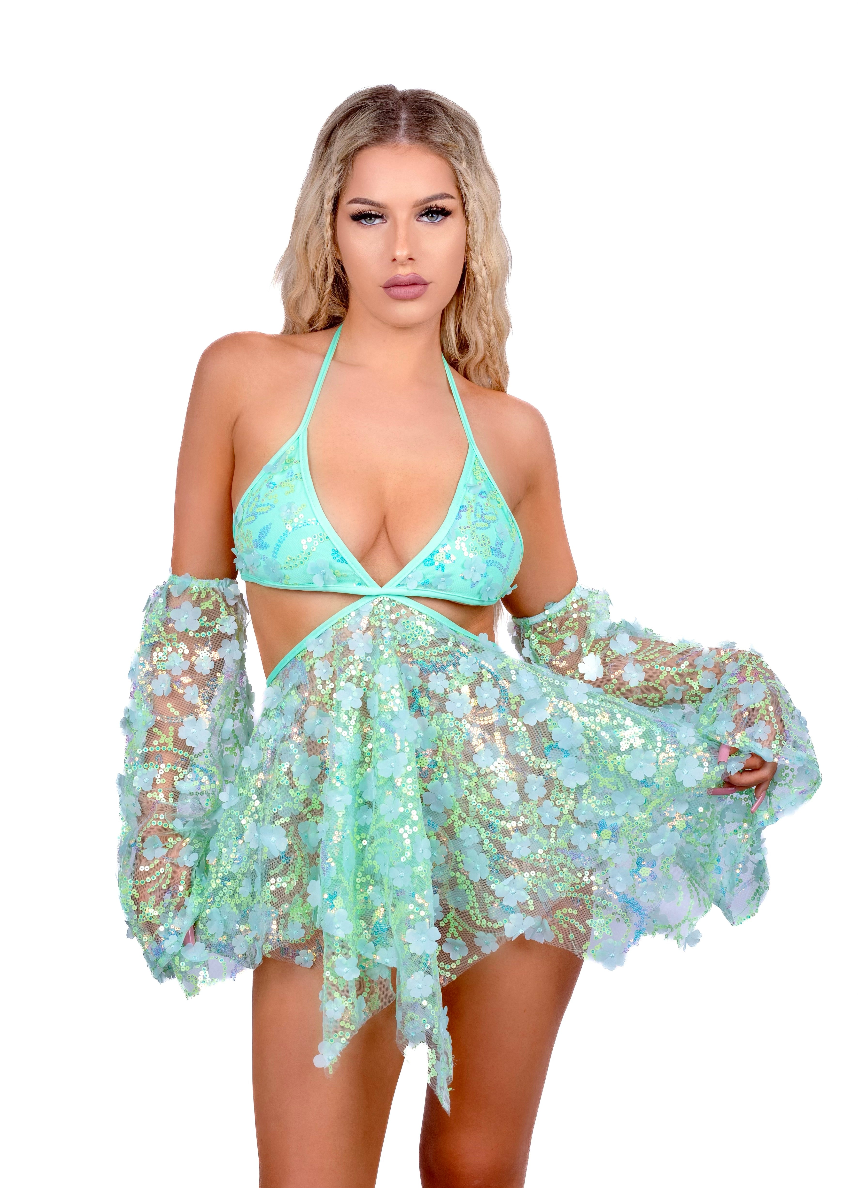 Mint Fairy Blossom Dress (2 pc)