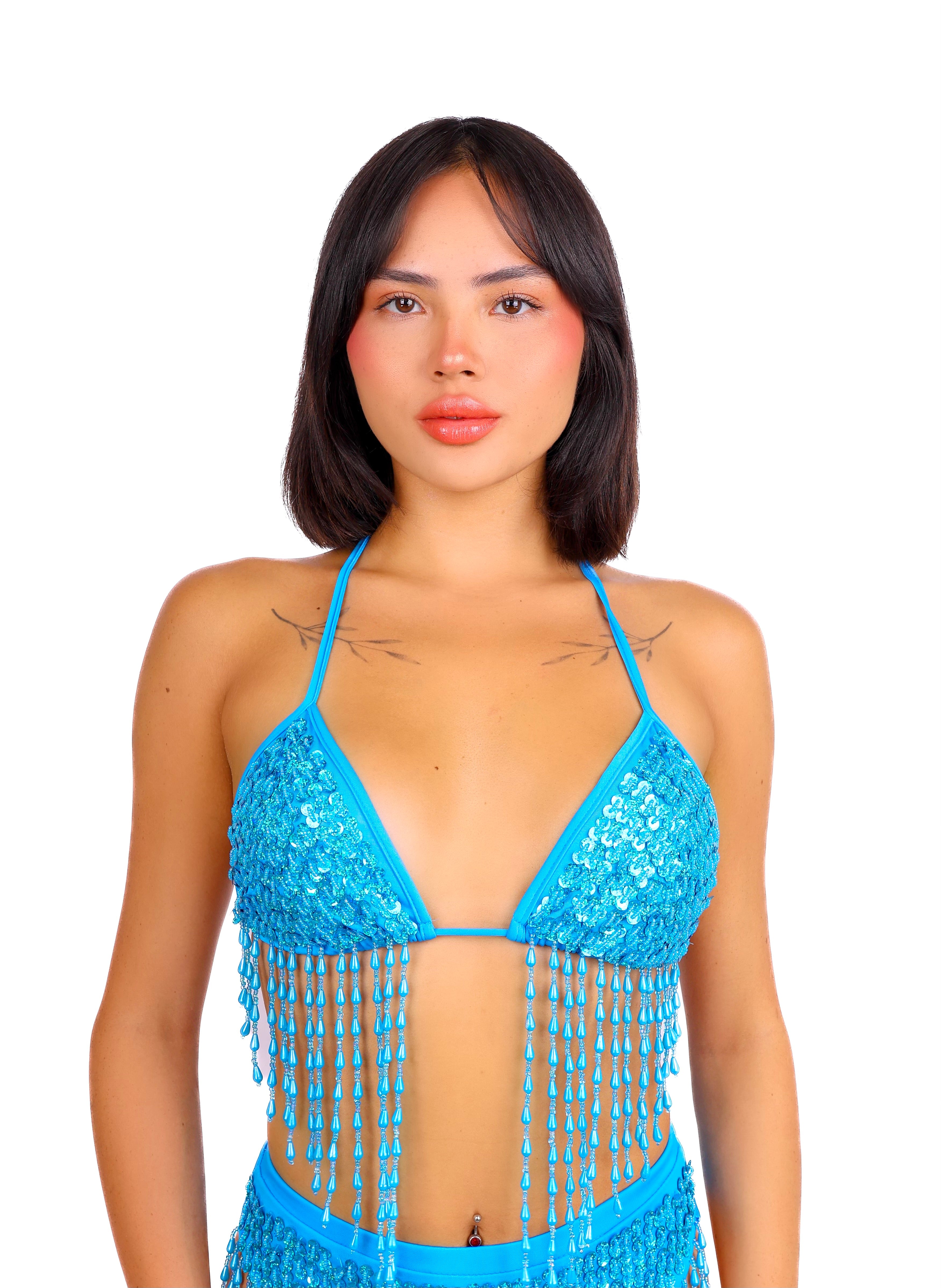 Hand Stitched Sequin Set- Blue Tide