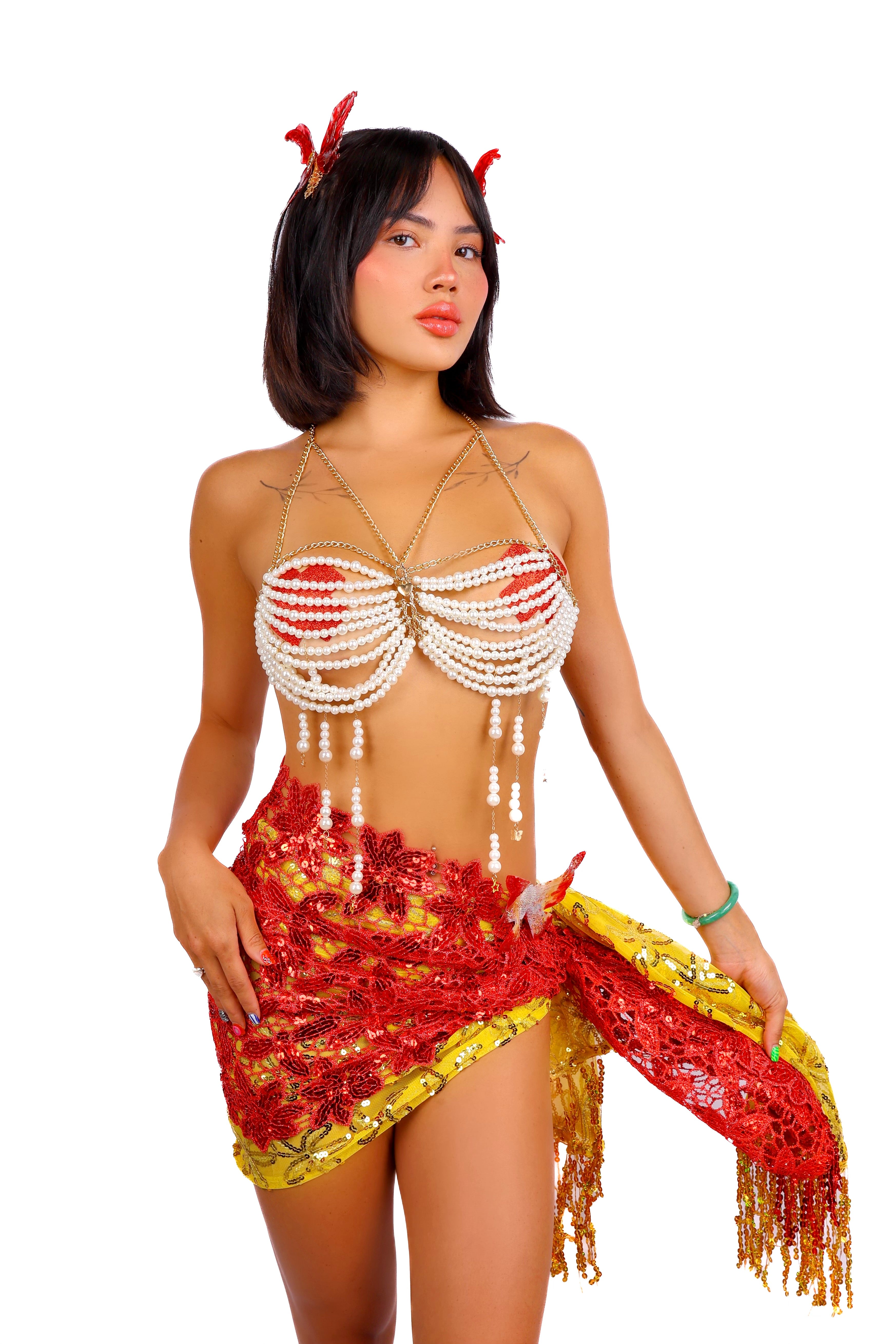 Ruby Gold Genesis Butterfly Clip